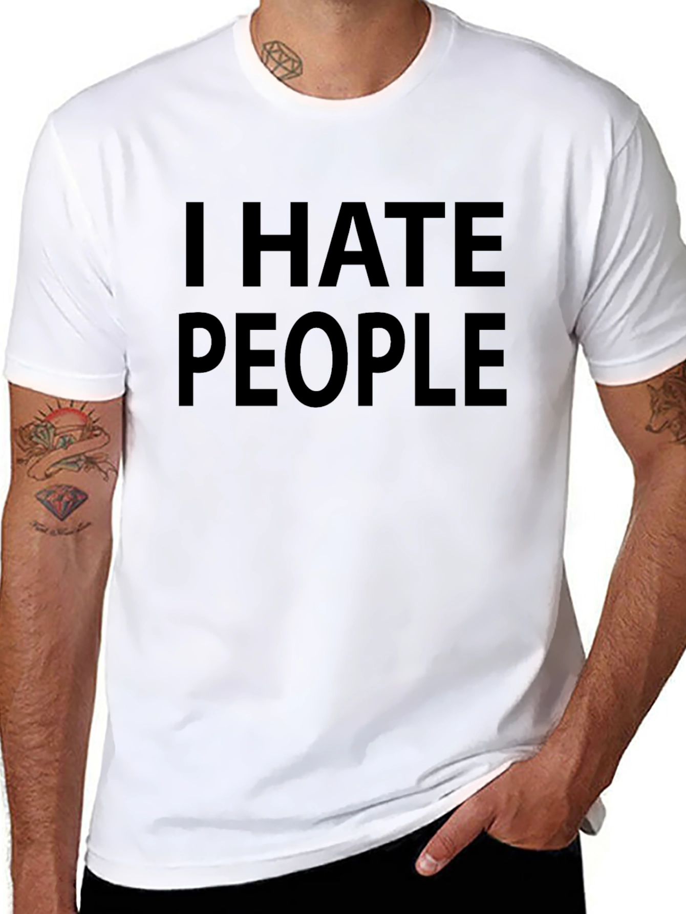 I Hate People Graphic T-Shirt - Black