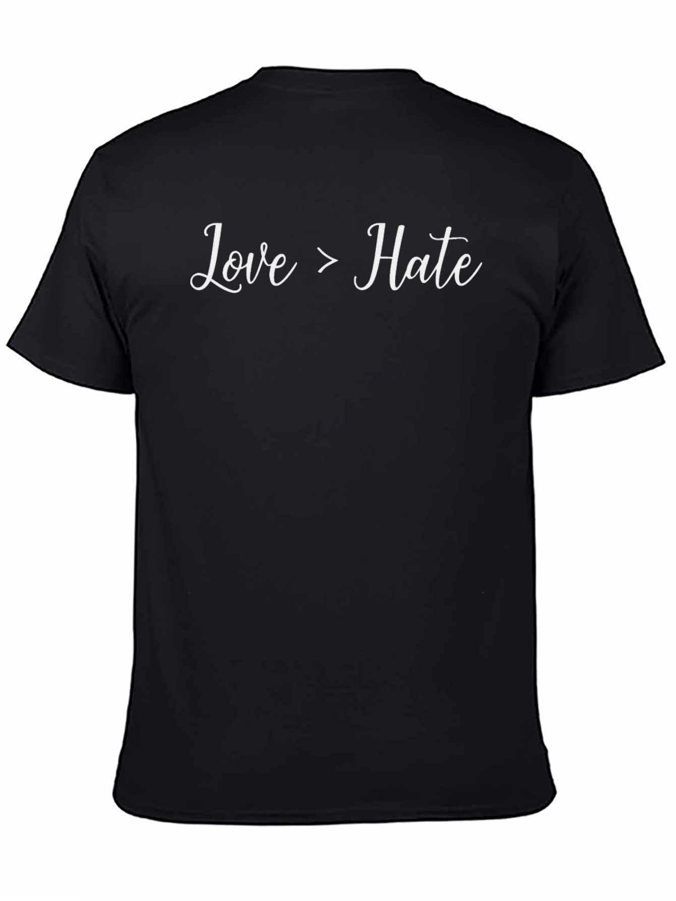 Love > Hate T-Shirt - Black Crew Neck Tee
