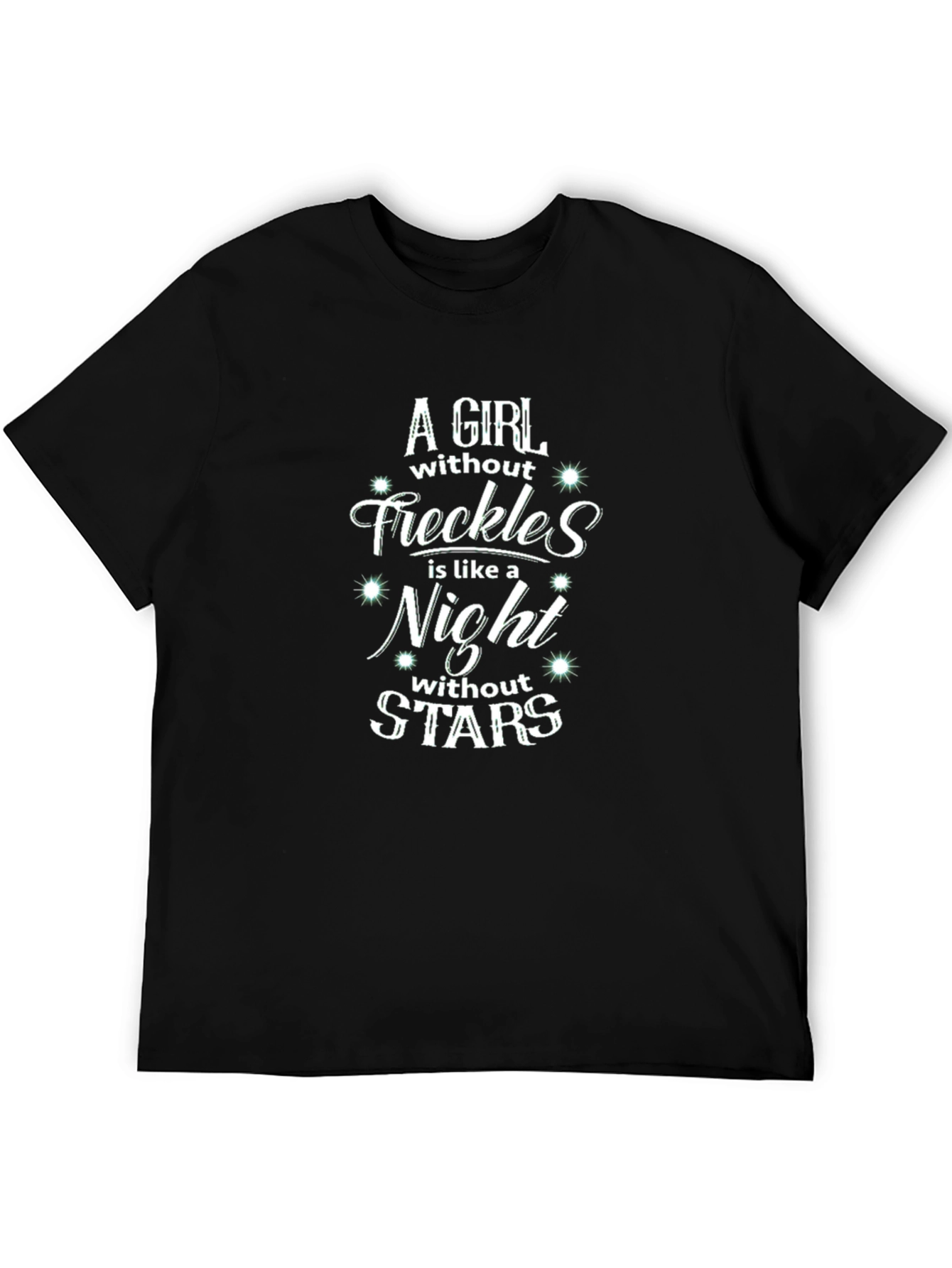 Freckles Night Stars Graphic Tee - Trendy Black T-Shirt