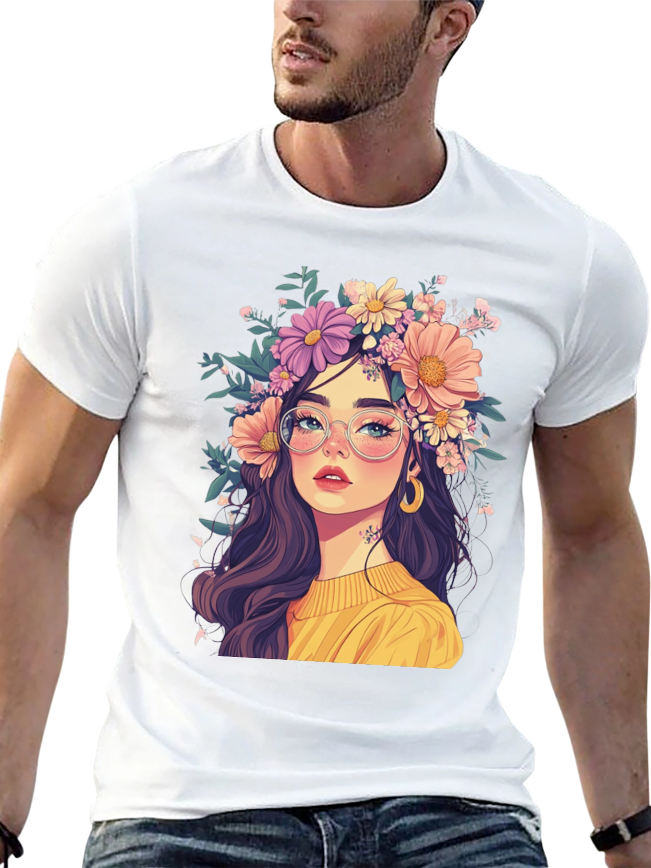 Floral Crown Graphic Tee - Stylish & Unique