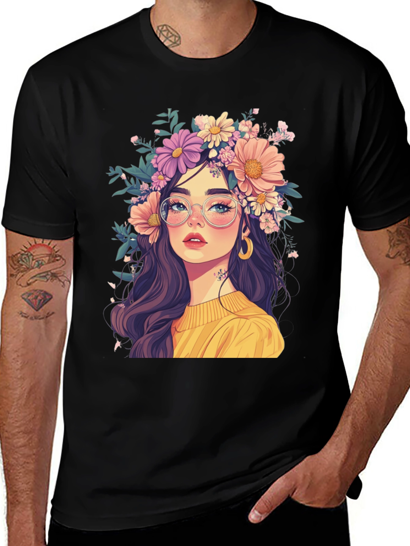 Floral Crown Graphic Tee - Stylish & Unique