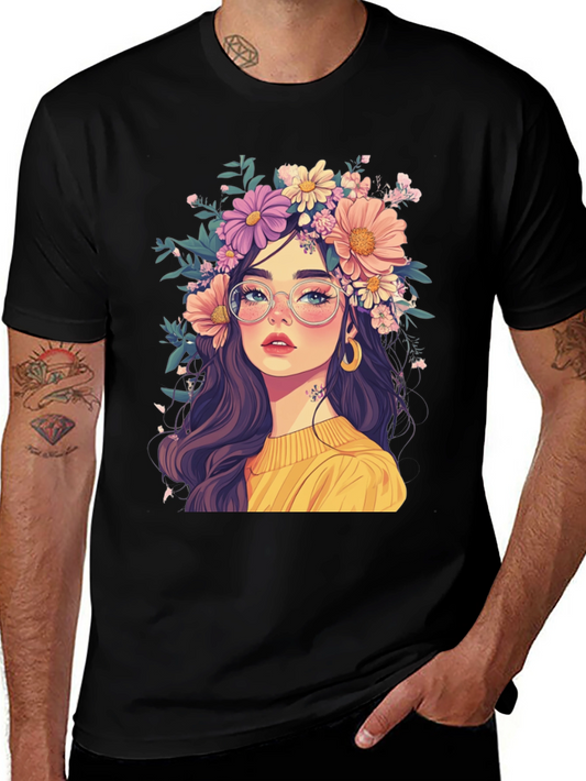 Floral Crown Graphic Tee - Stylish & Unique