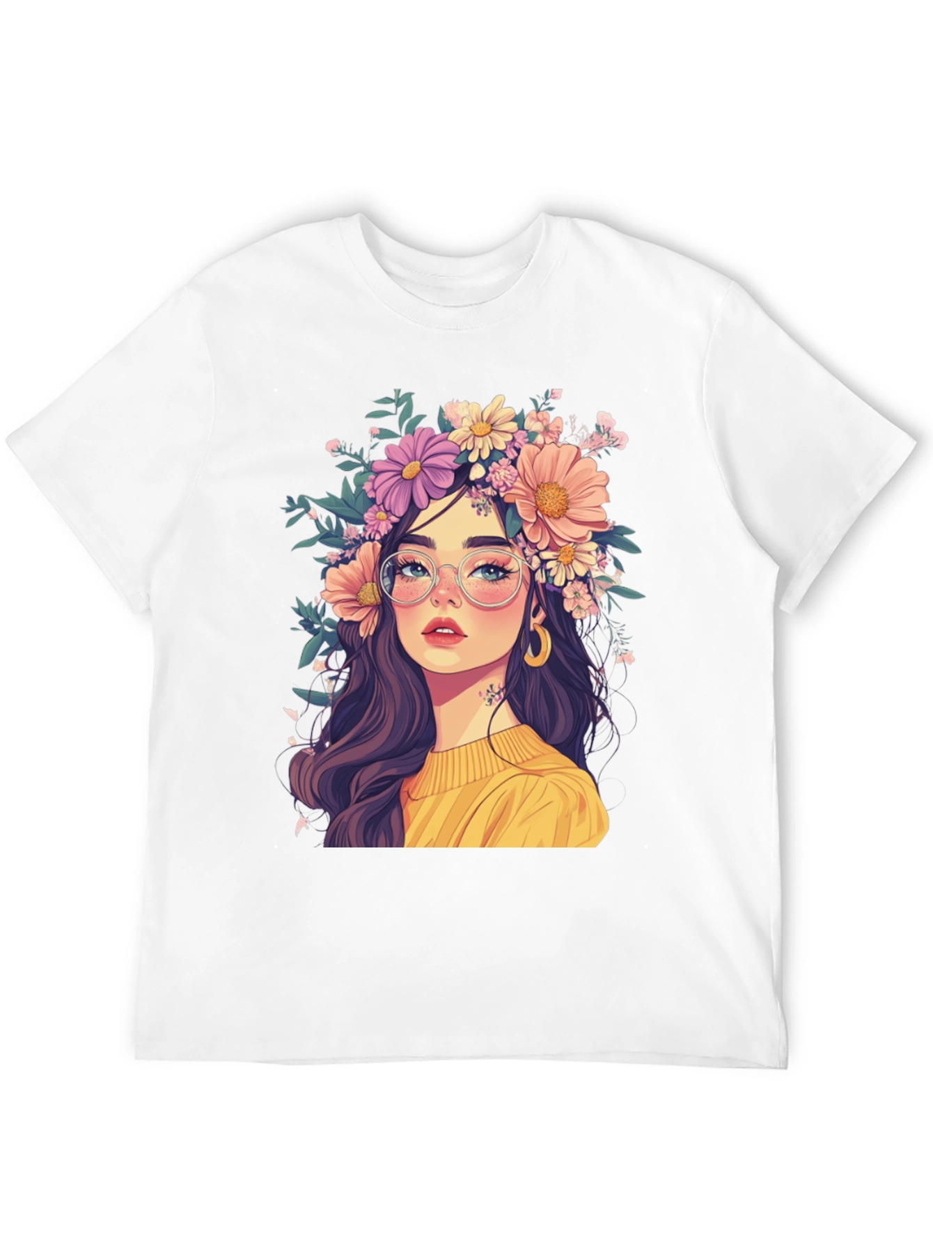 Floral Crown Graphic Tee - Stylish & Unique