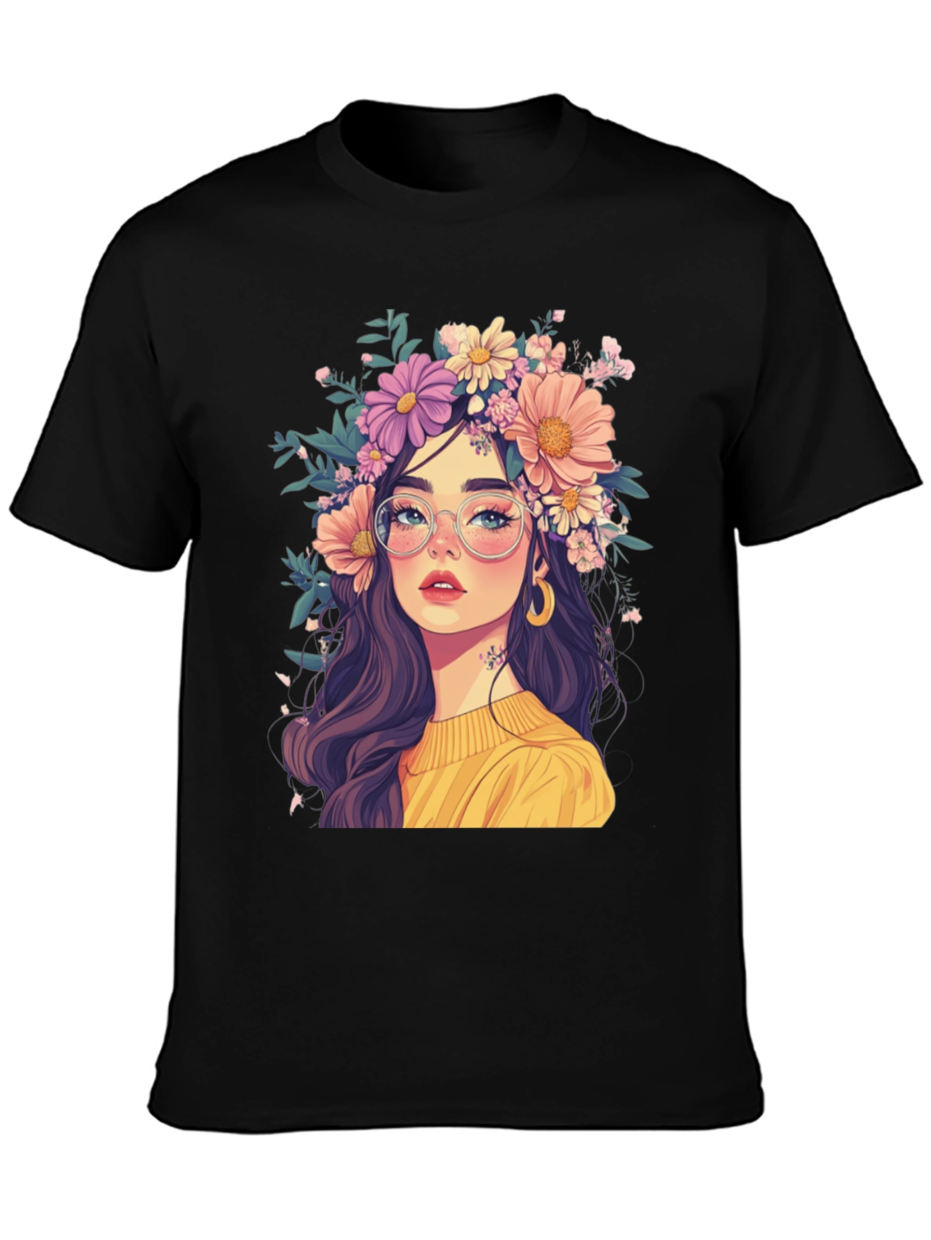 Floral Crown Graphic Tee - Stylish & Unique