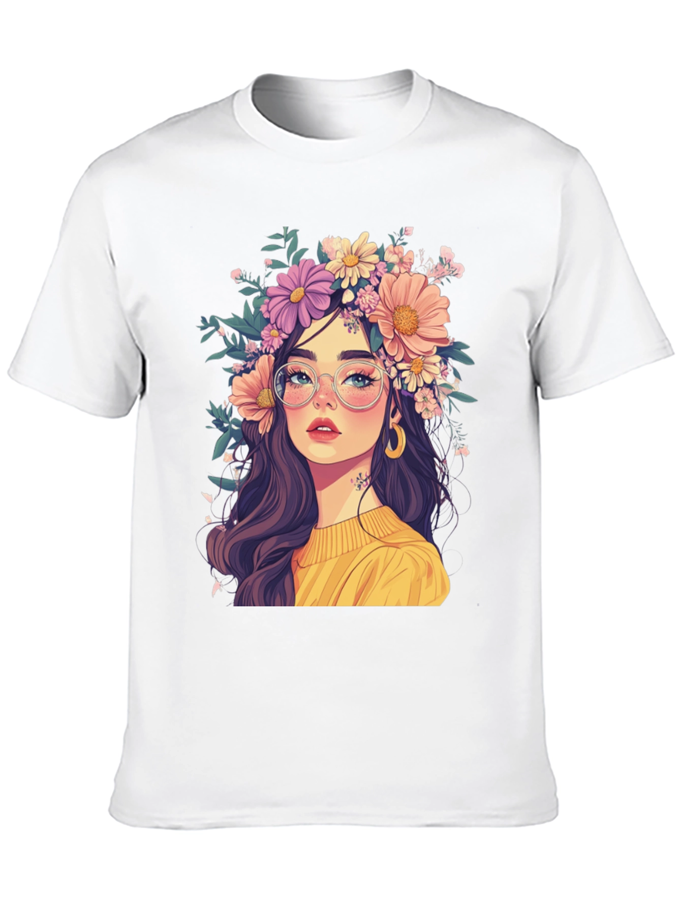 Floral Crown Graphic Tee - Stylish & Unique