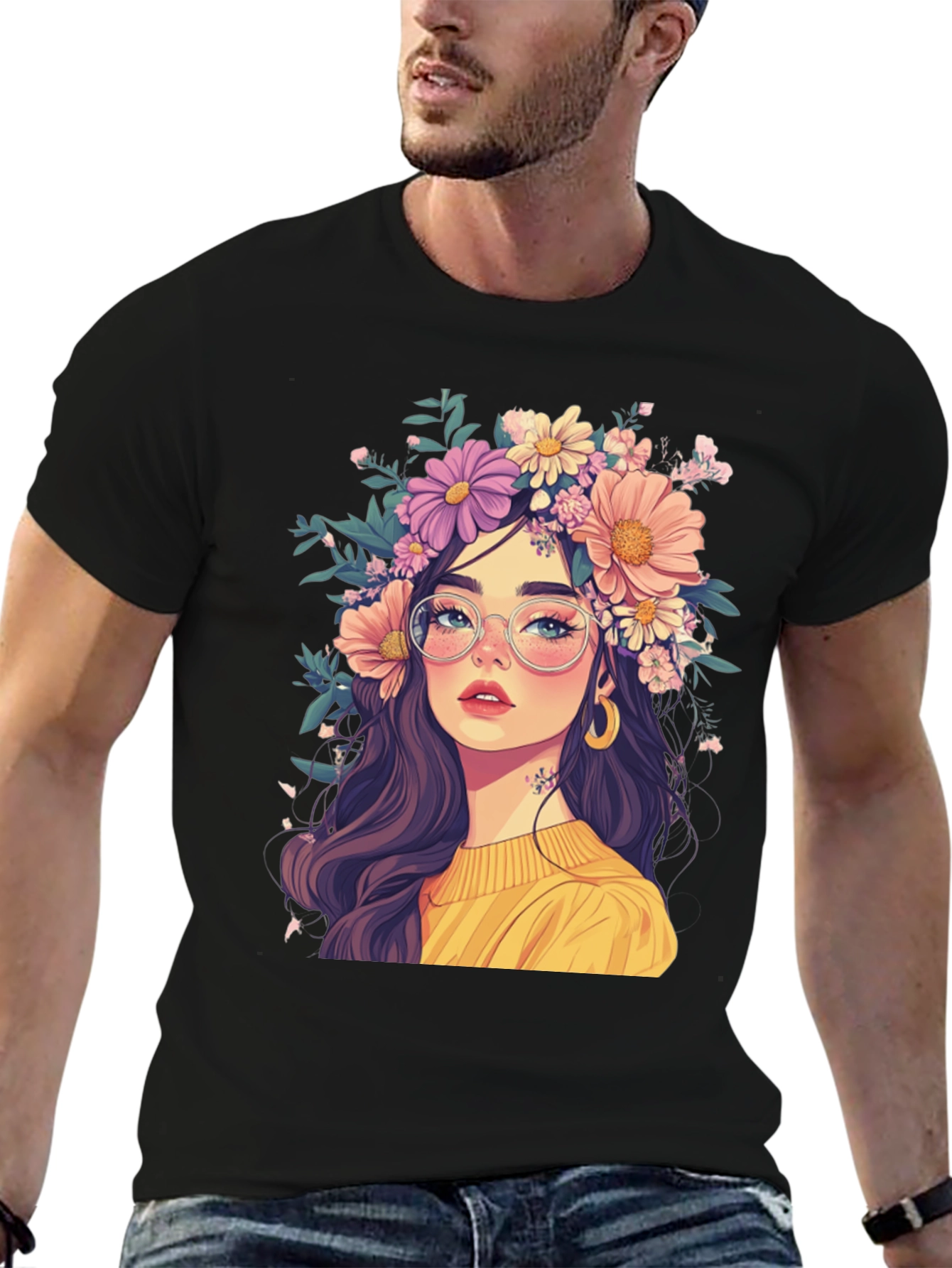 Floral Crown Graphic Tee - Stylish & Unique
