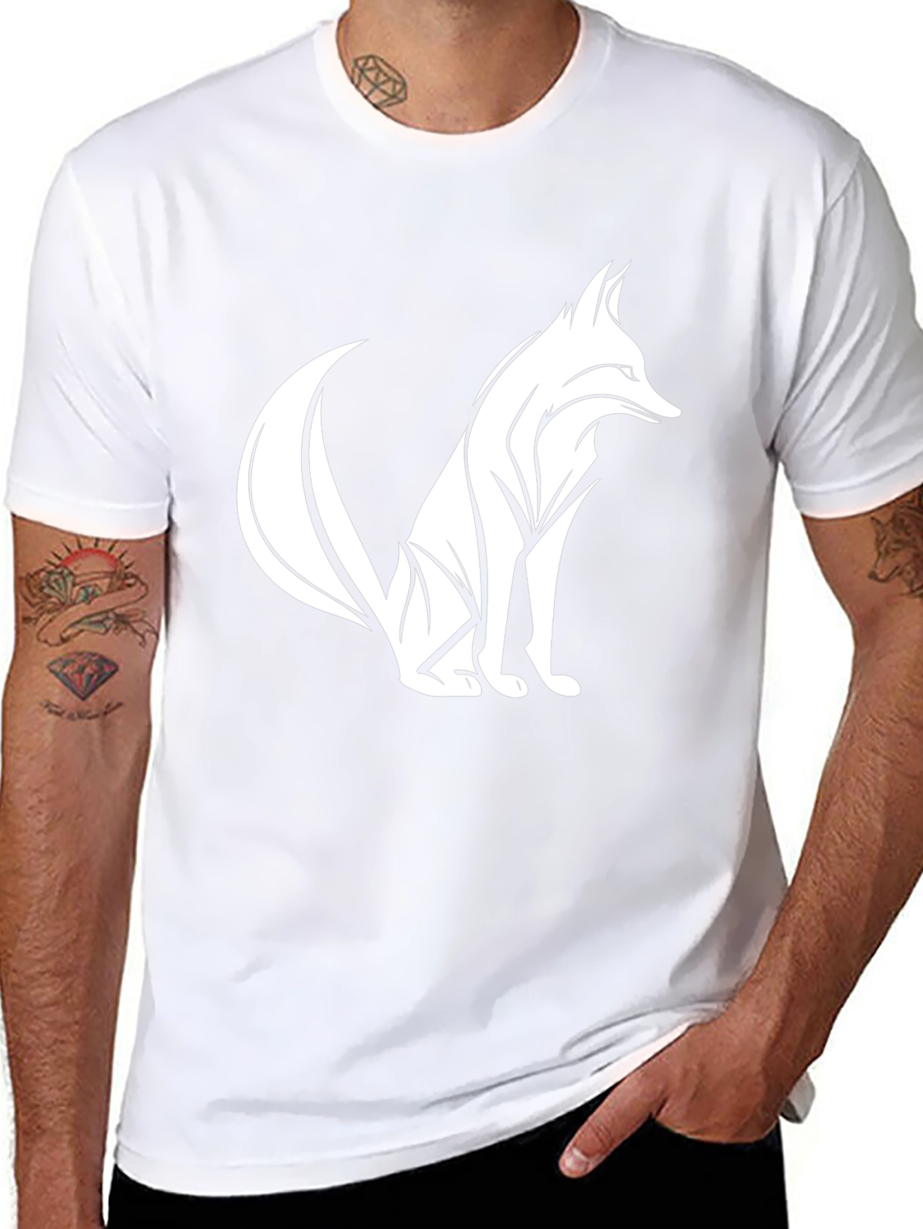 Fox Graphic Tee - Stylish Mens Black T-Shirt