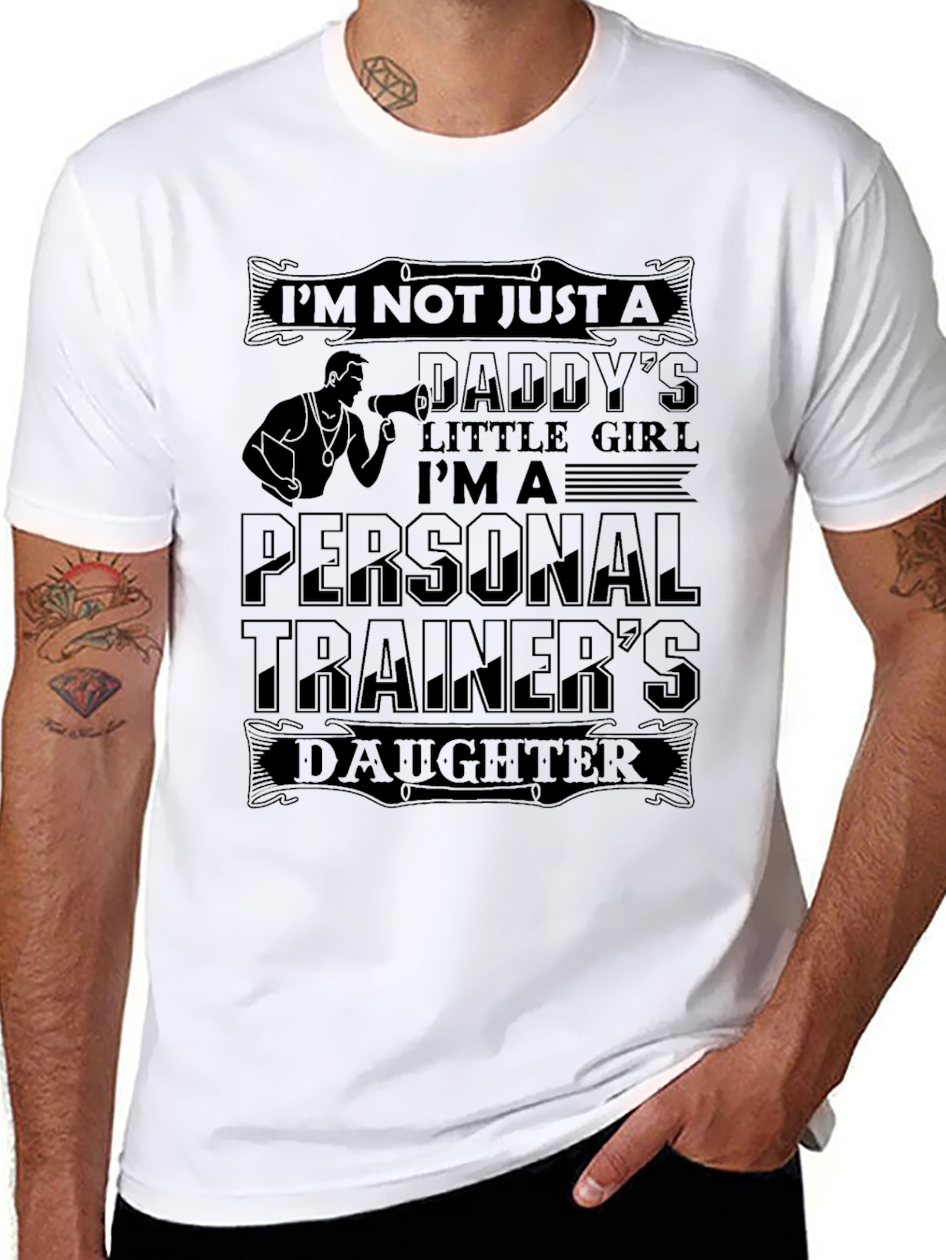 Personal Trainers Daughter Black Graphic Tee