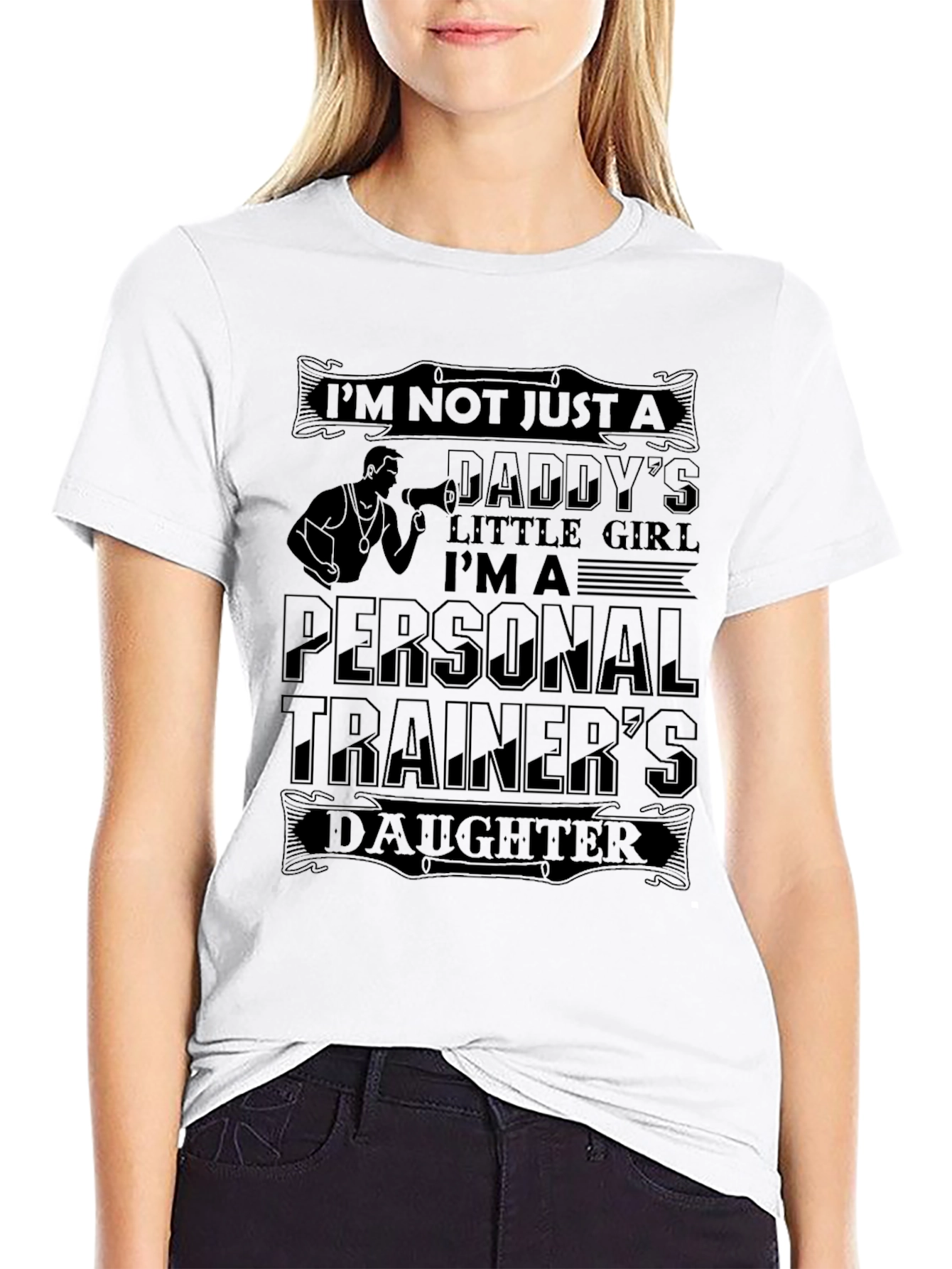 Personal Trainers Daughter Black Graphic Tee