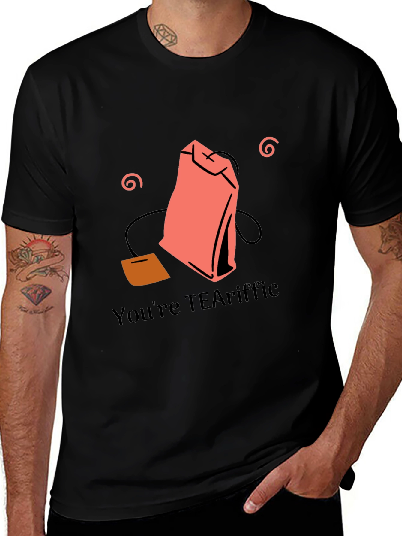 Youre TEAriffic Black Graphic Tee