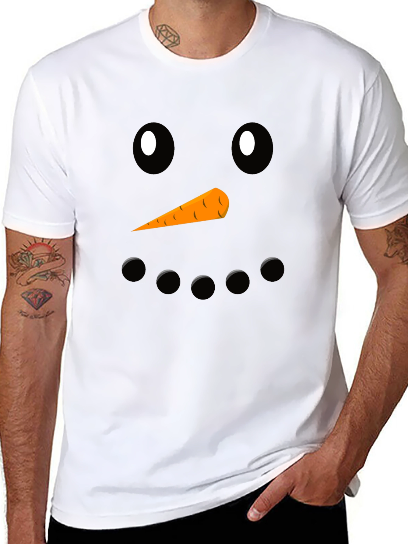 Snowman Face Graphic Tee