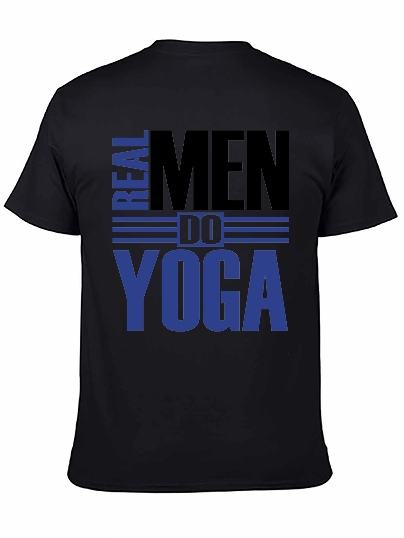 Real Men Do Yoga Graphic T-Shirt - Black