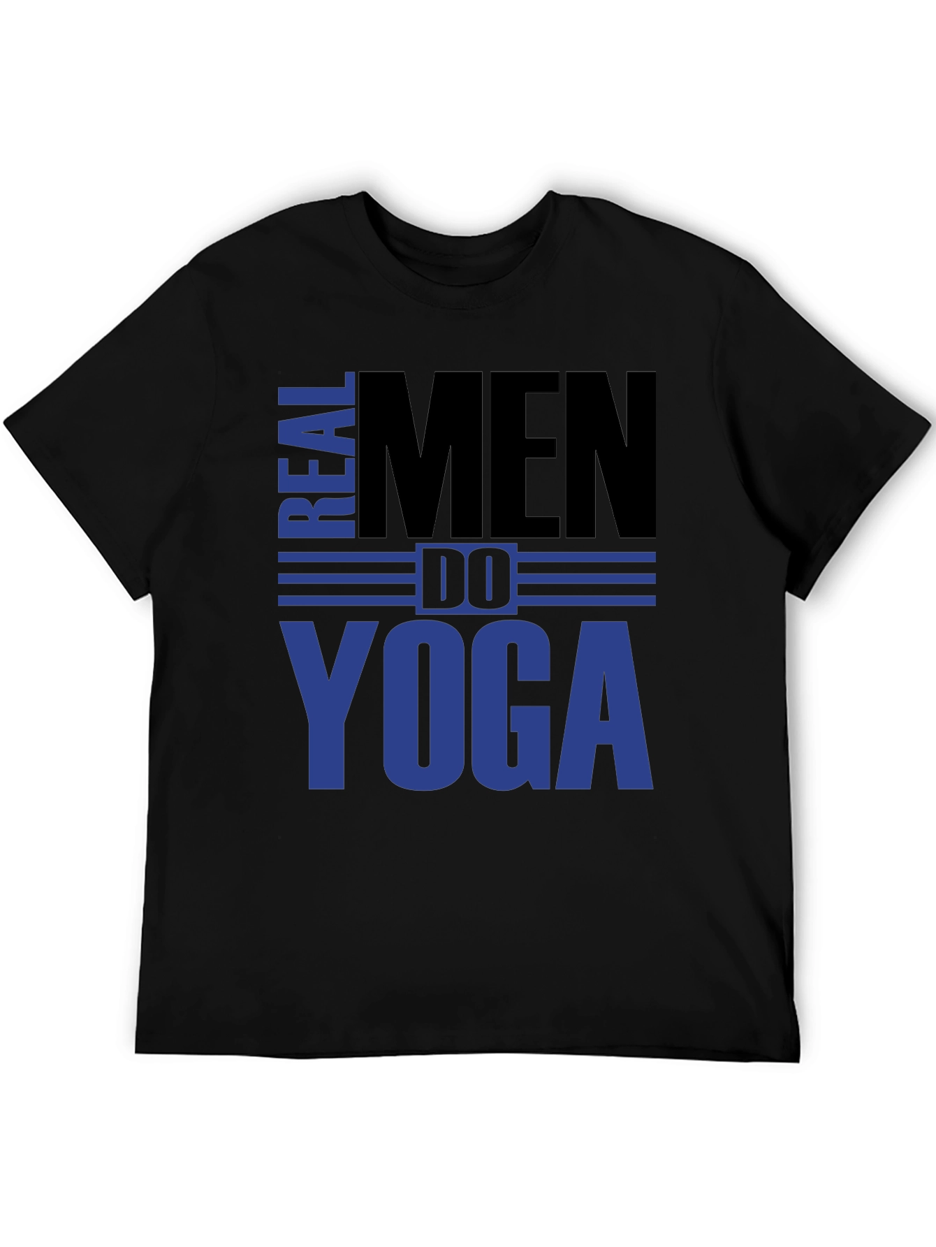Real Men Do Yoga Graphic T-Shirt - Black