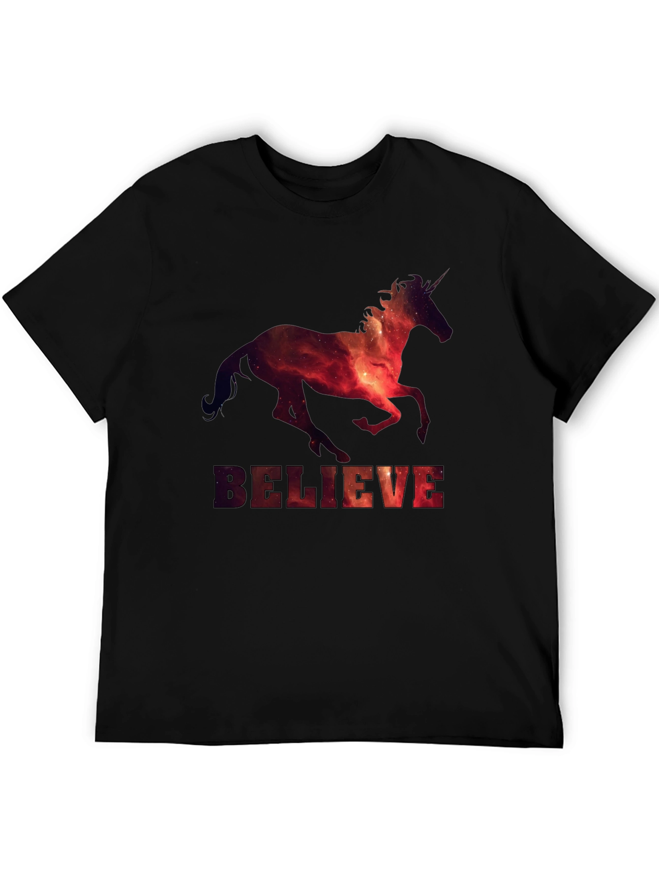 Believe Unicorn Galaxy Graphic T-Shirt