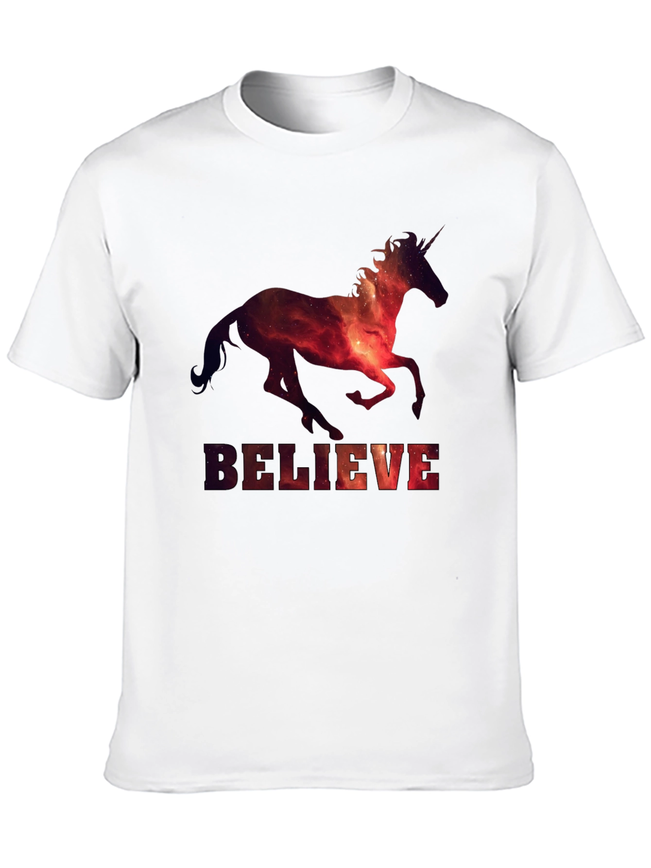 Believe Unicorn Galaxy Graphic T-Shirt