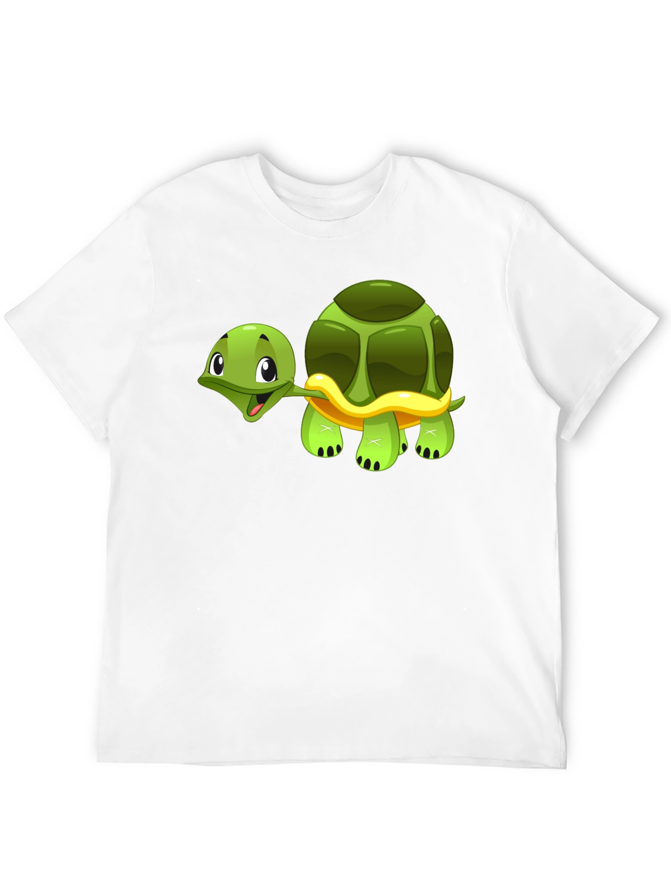 Cute Cartoon Turtle Graphic Black T-Shirt