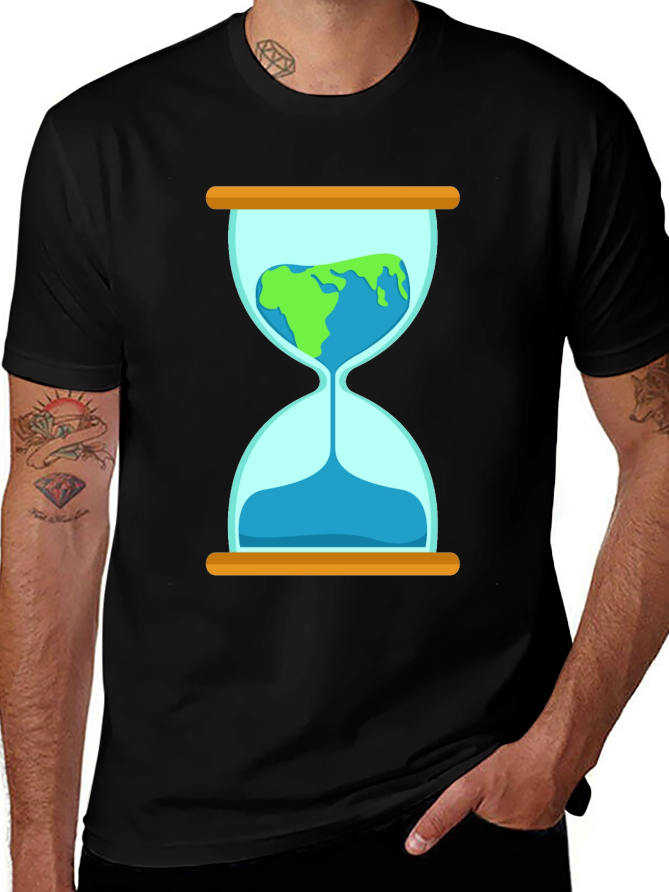 Earth Hourglass Graphic Tee - Time is Running Out!