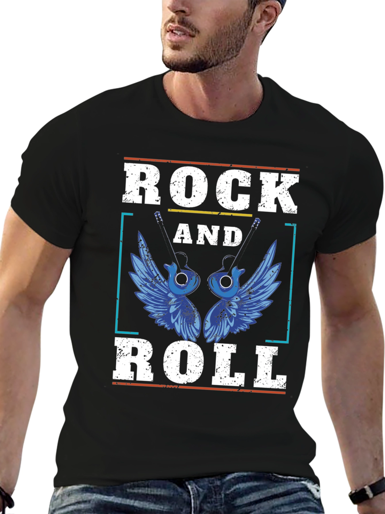Rock and Roll Guitar Winged T-Shirt