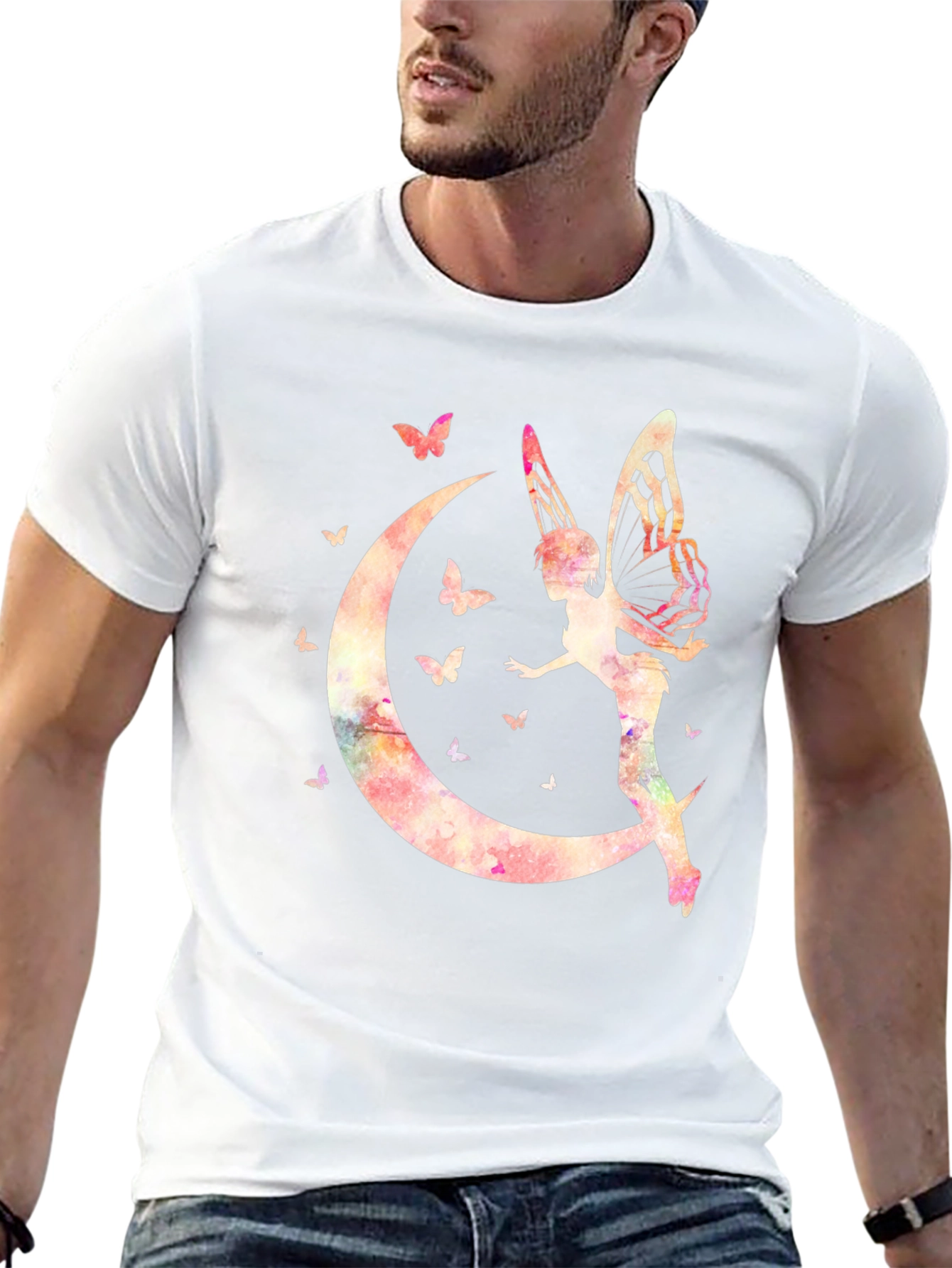 Fairy Moon Graphic T-Shirt - Black