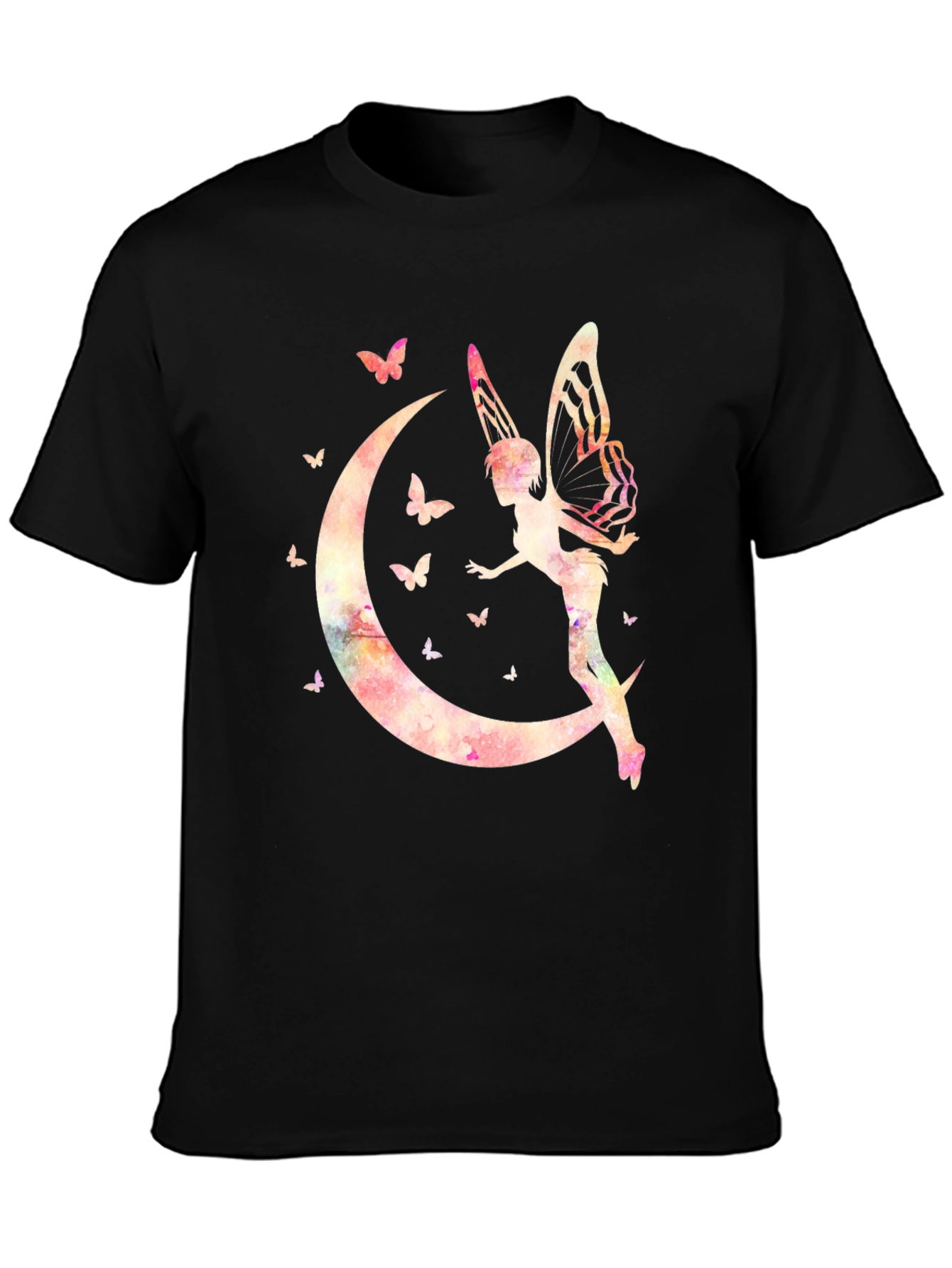 Fairy Moon Graphic T-Shirt - Black