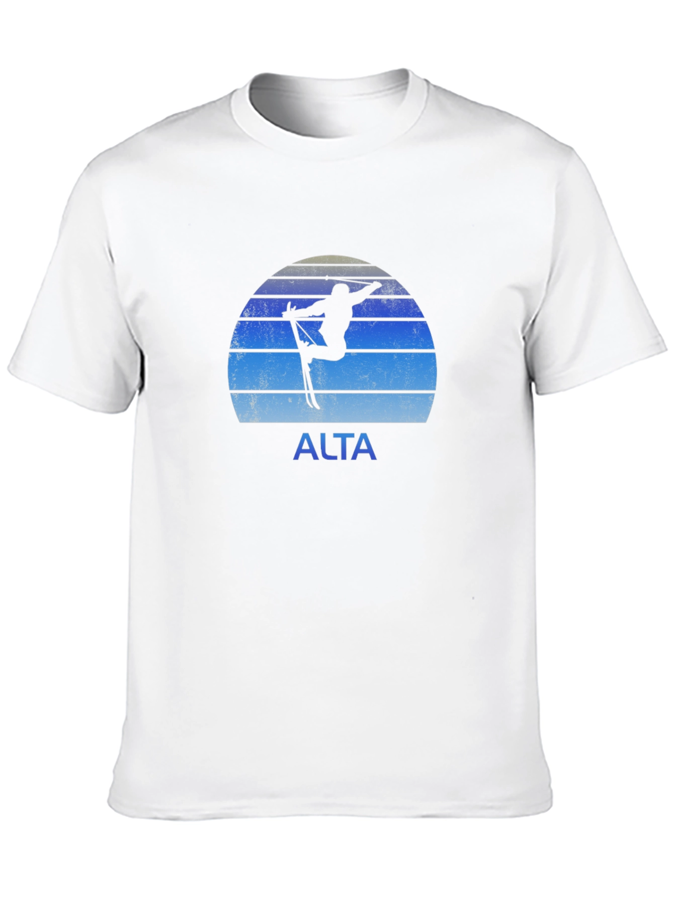 Alta Ski T-Shirt - Retro Sunset Skiing Tee