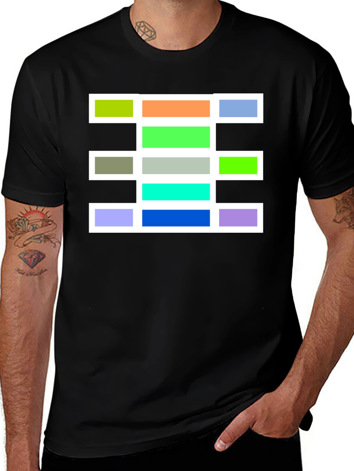 Geometric Block Design T-Shirt - Bold & Stylish