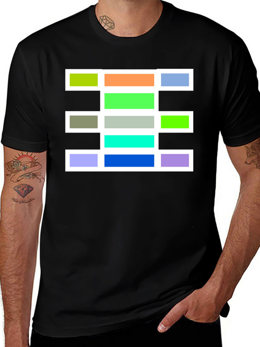 Geometric Block Design T-Shirt - Bold & Stylish