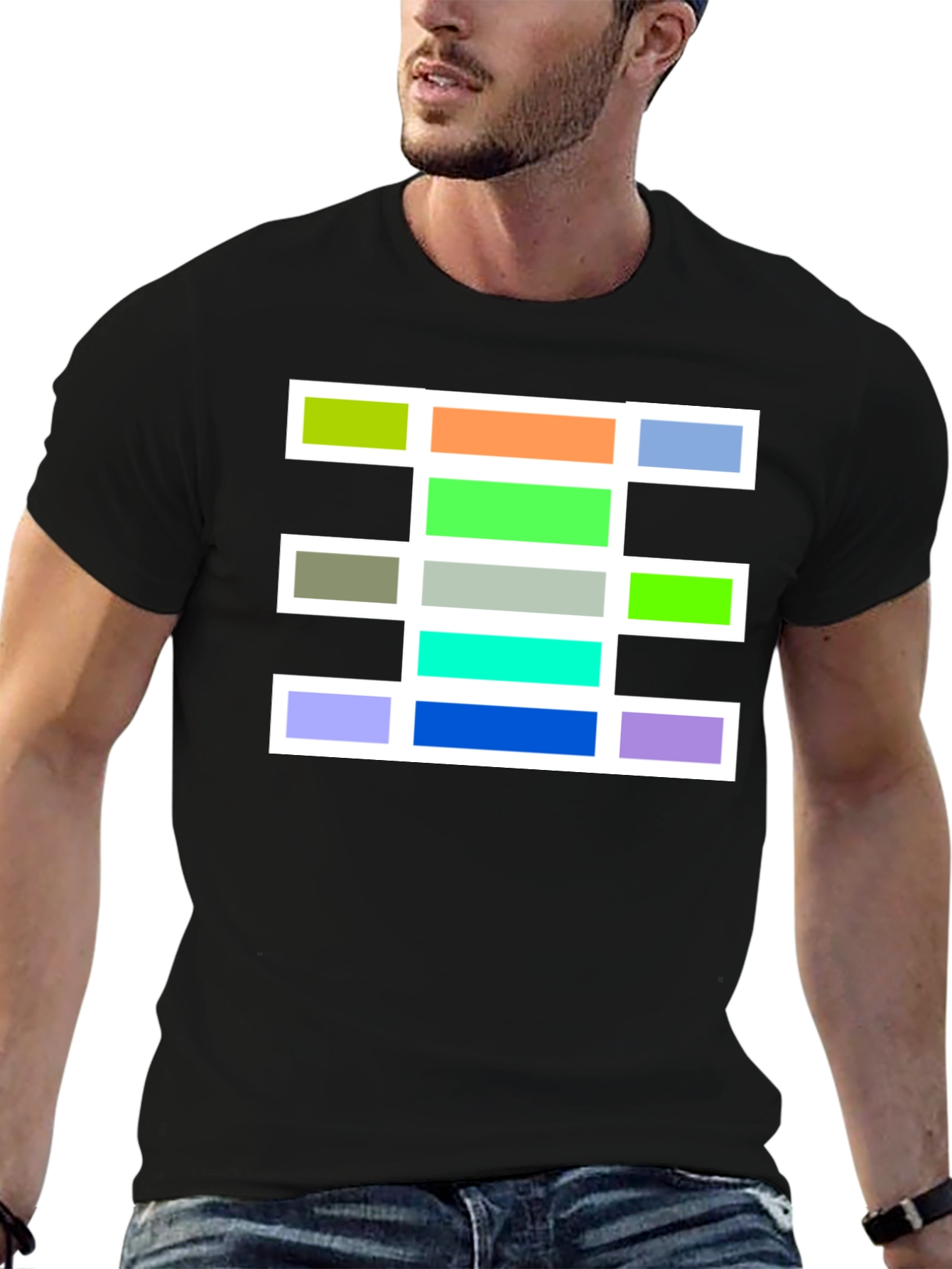 Geometric Block Design T-Shirt - Bold & Stylish