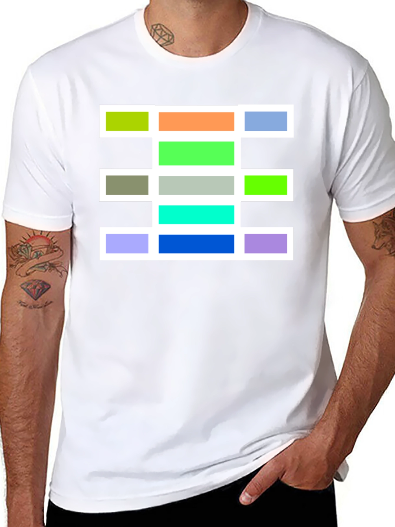 Geometric Block Design T-Shirt - Bold & Stylish