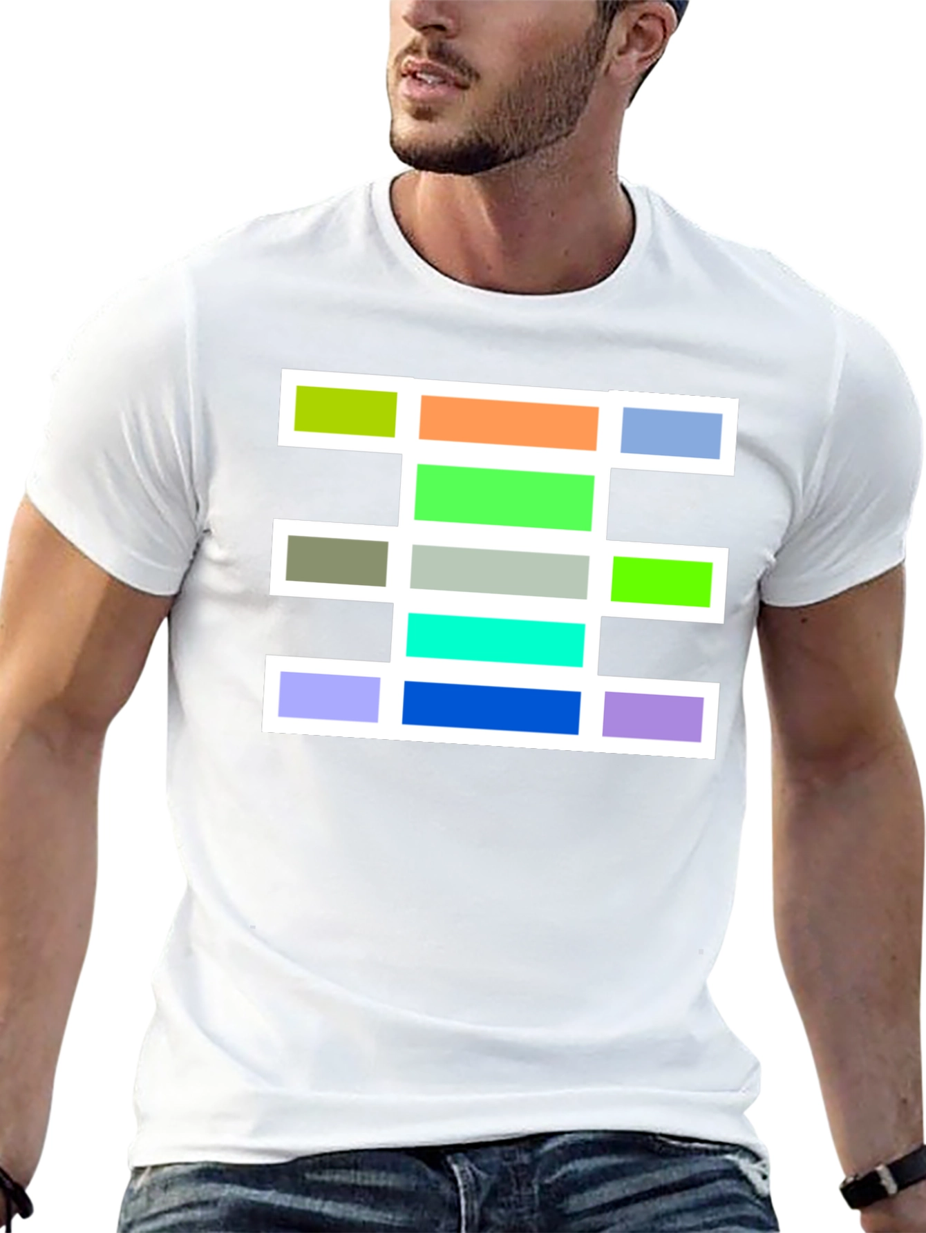Geometric Block Design T-Shirt - Bold & Stylish