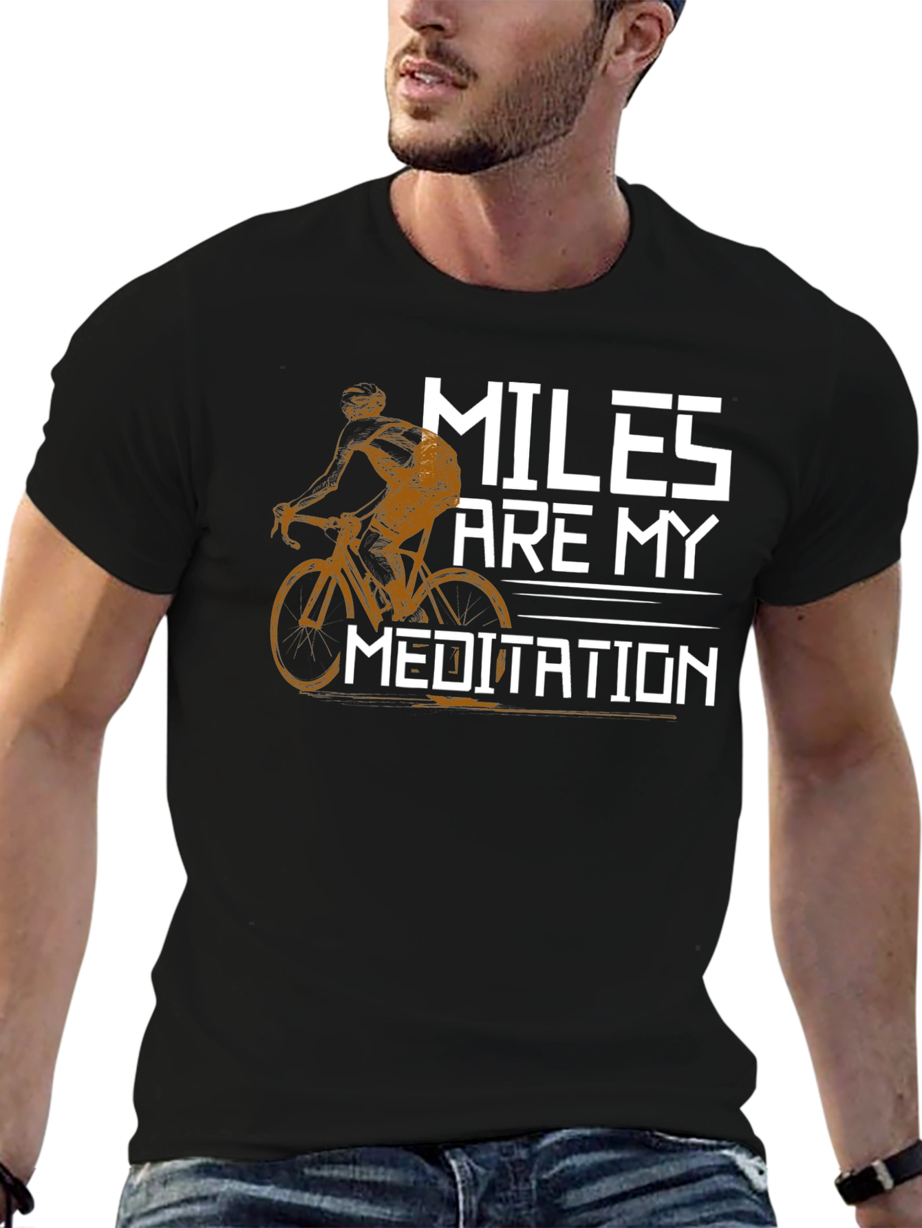 Miles Are My Meditation T-Shirt - Cycling Design