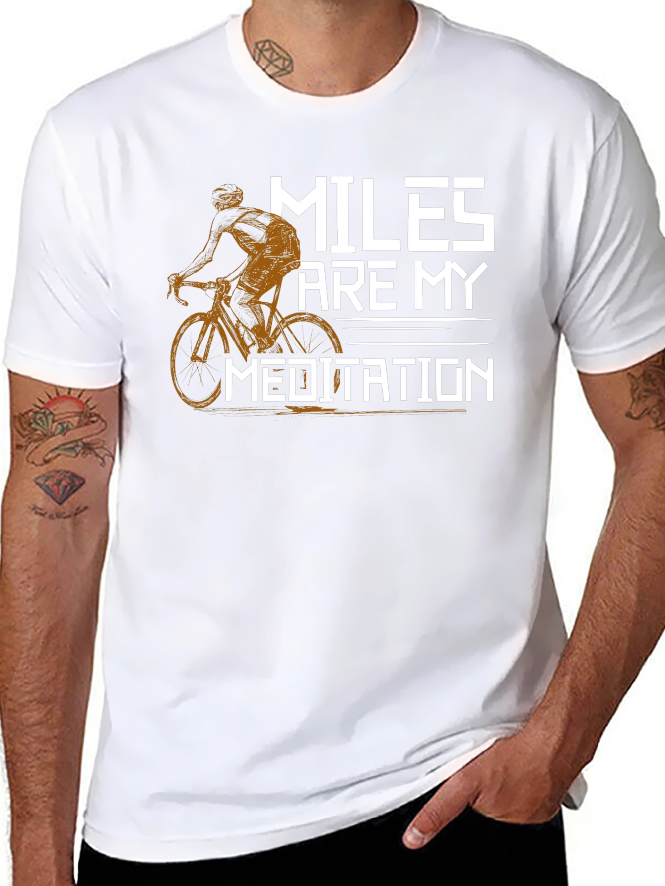 Miles Are My Meditation T-Shirt - Cycling Design