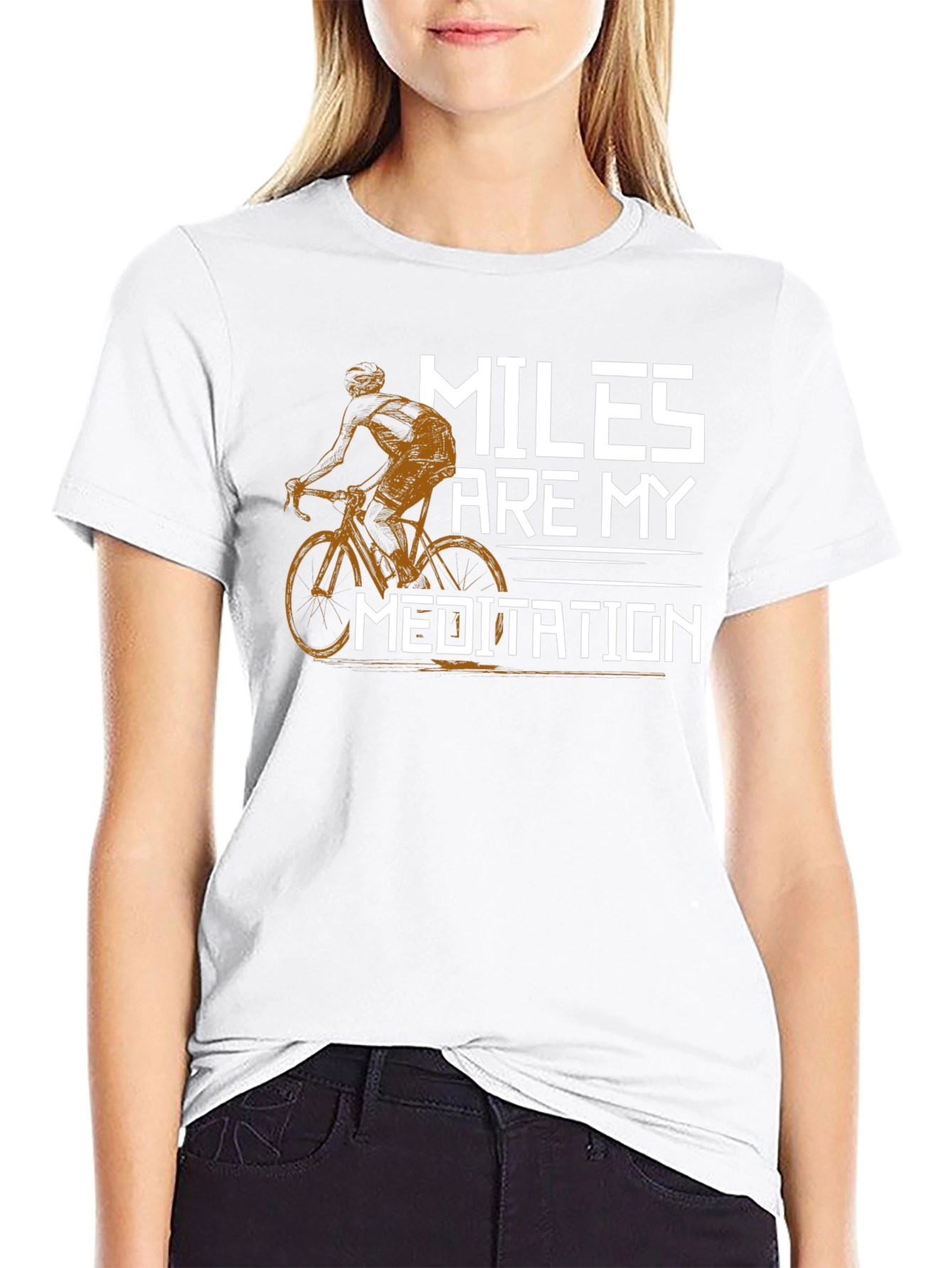 Miles Are My Meditation T-Shirt - Cycling Design