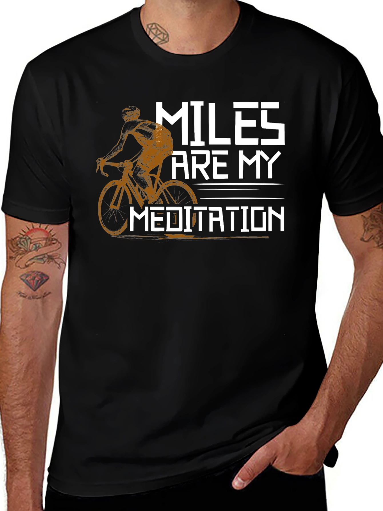 Miles Are My Meditation T-Shirt - Cycling Design
