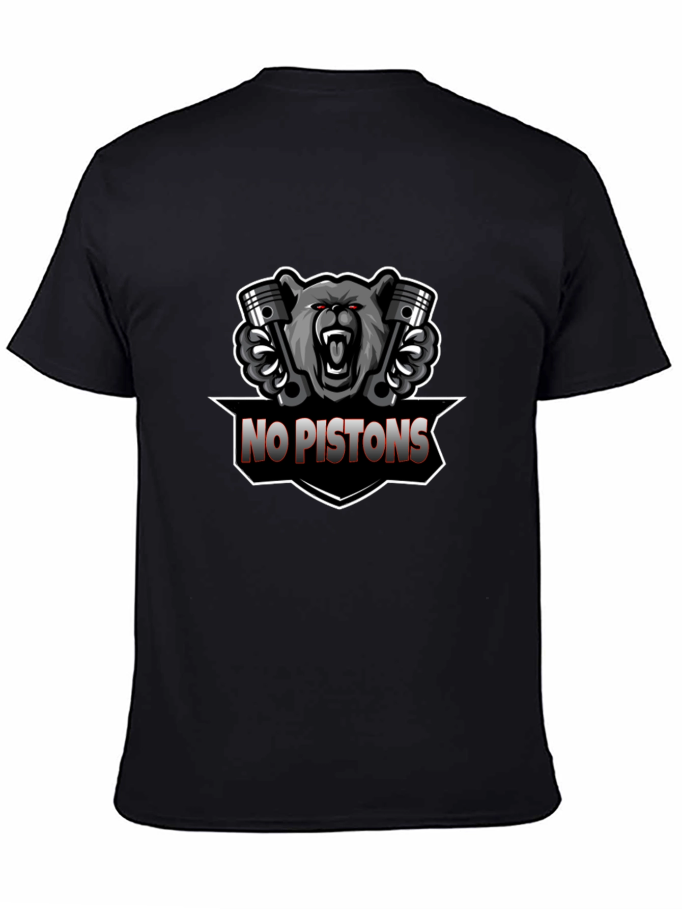 No Pistons Bear Graphic T-Shirt - Black