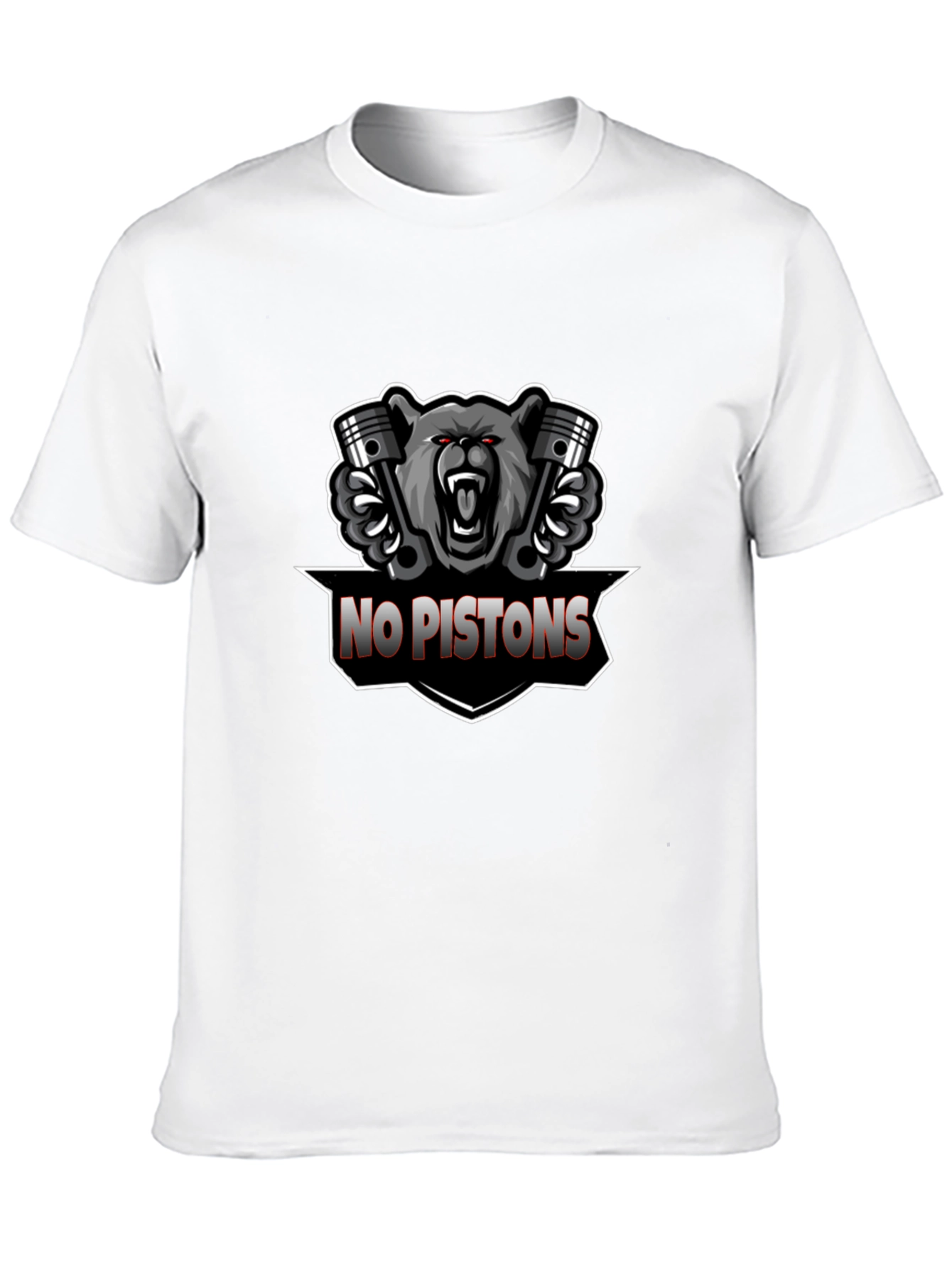 No Pistons Bear Graphic T-Shirt - Black