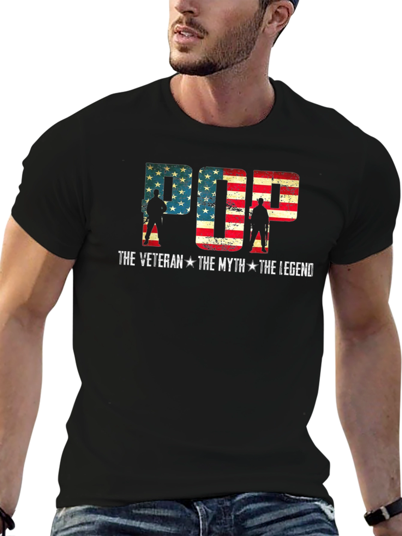 Pop The Veteran T-Shirt - American Flag