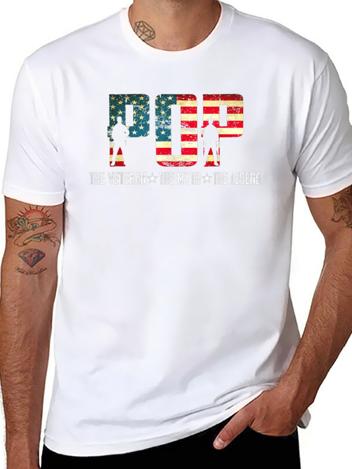 Pop The Veteran T-Shirt - American Flag