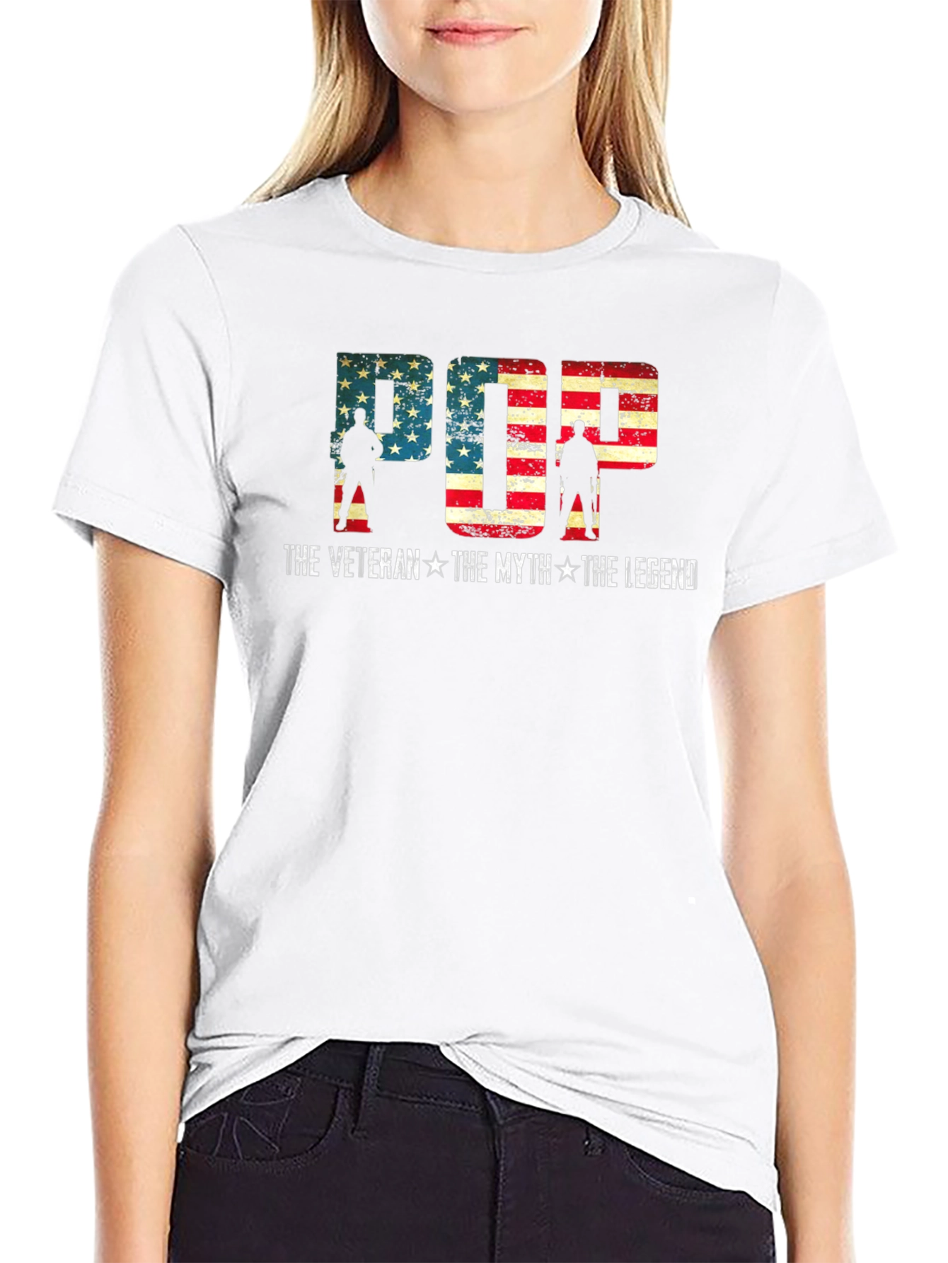 Pop The Veteran T-Shirt - American Flag