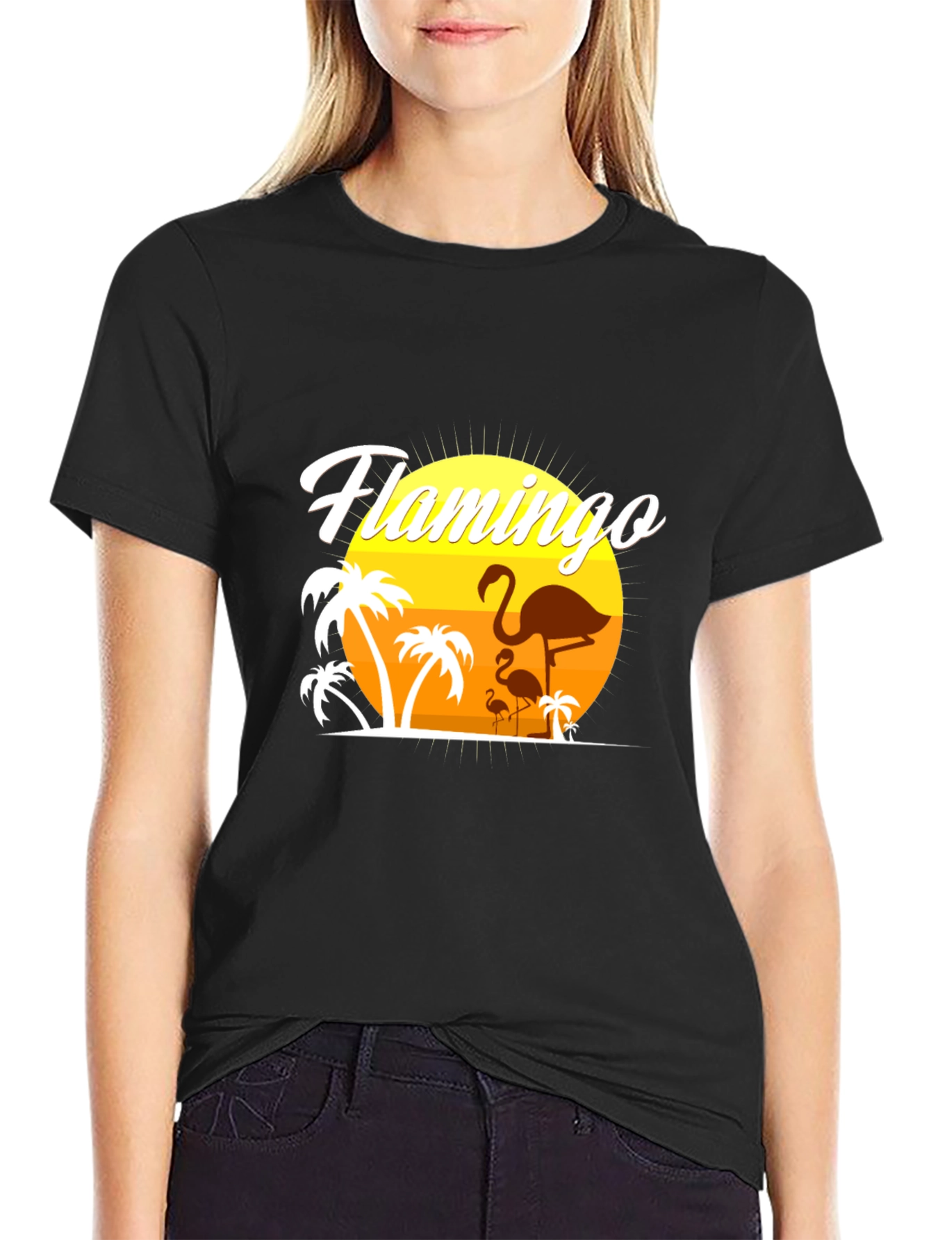 Flamingo Sunset Graphic Tee