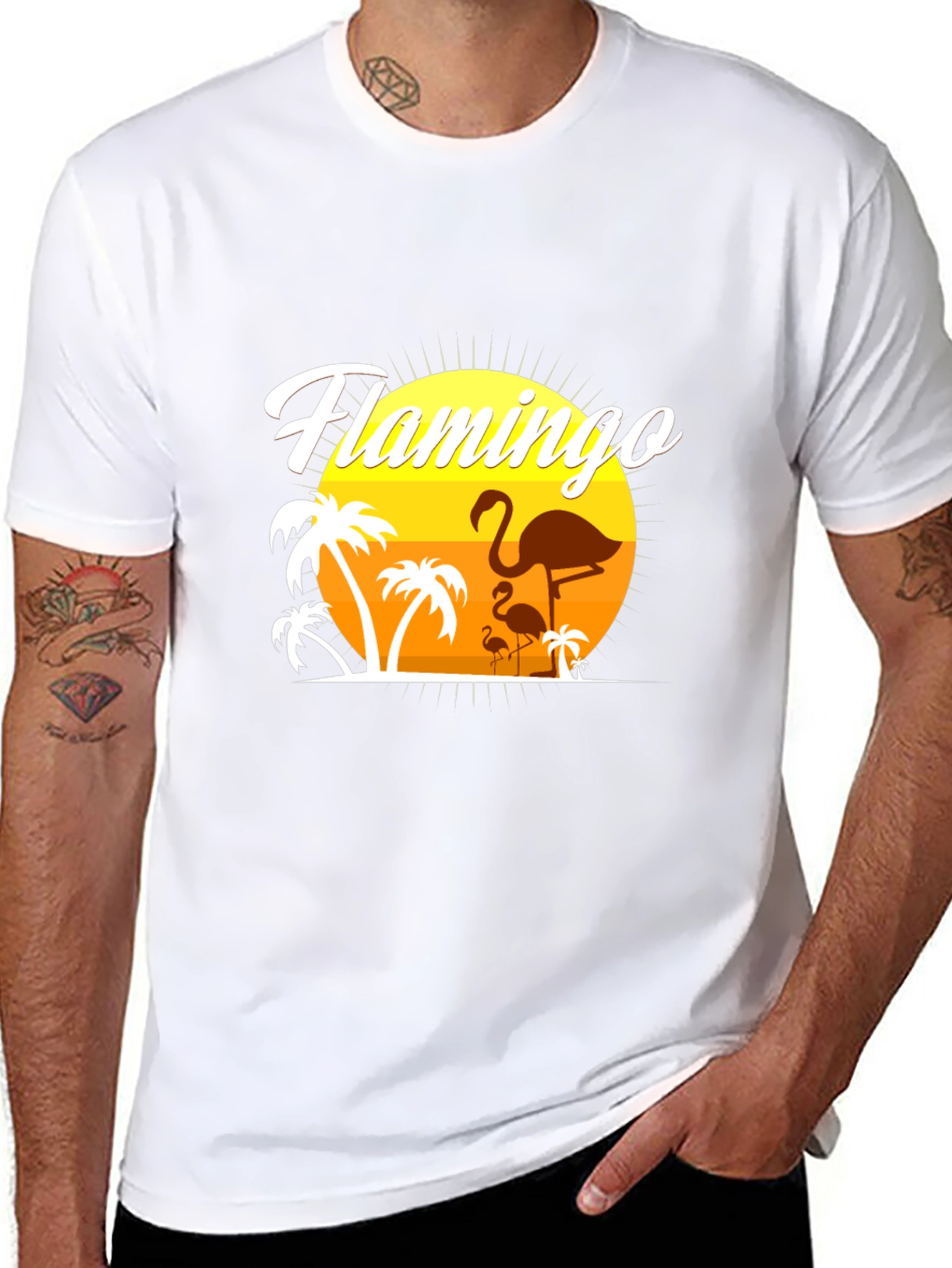 Flamingo Sunset Graphic Tee