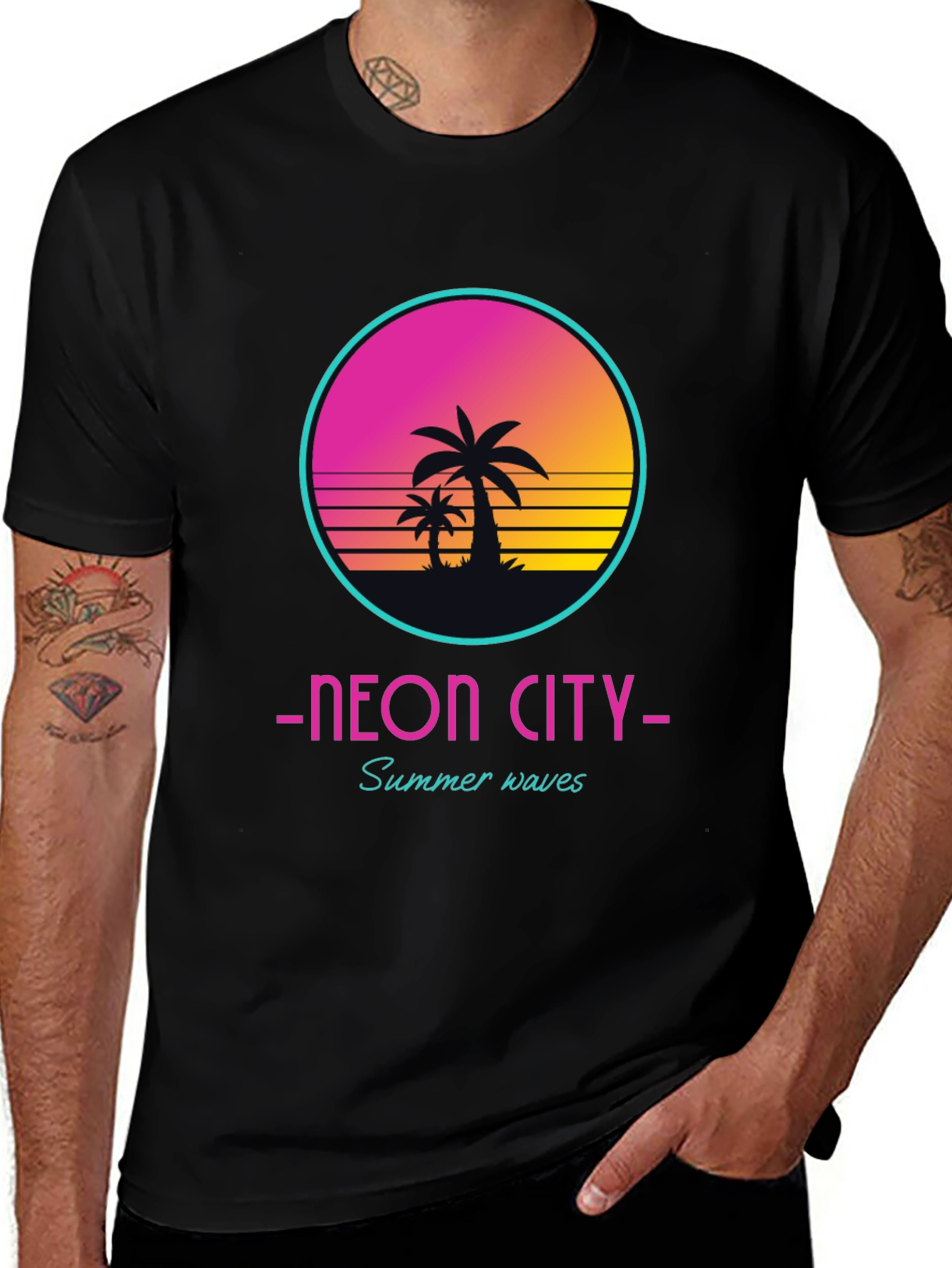 Neon City Summer Waves Graphic Tee