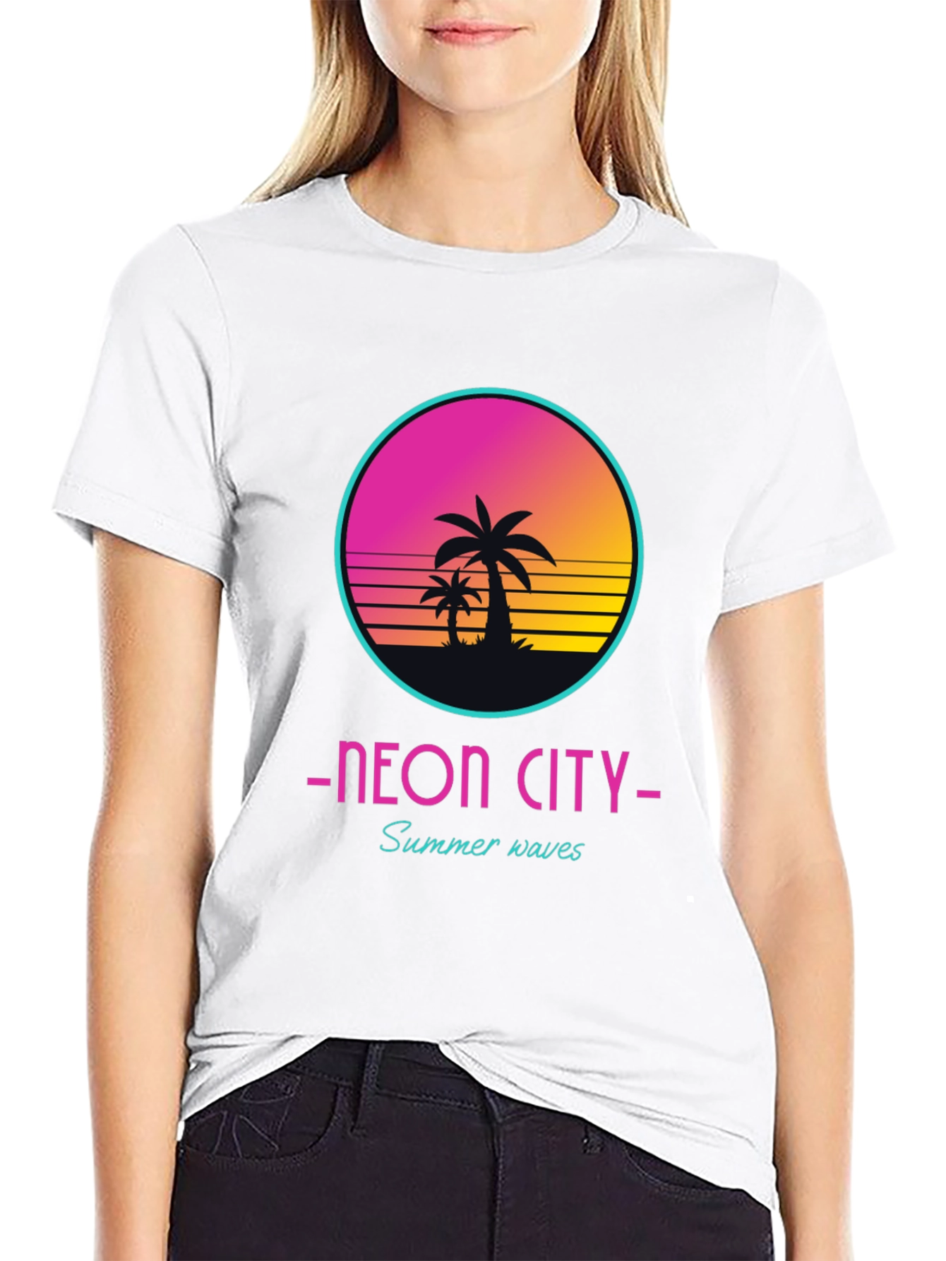 Neon City Summer Waves Graphic Tee