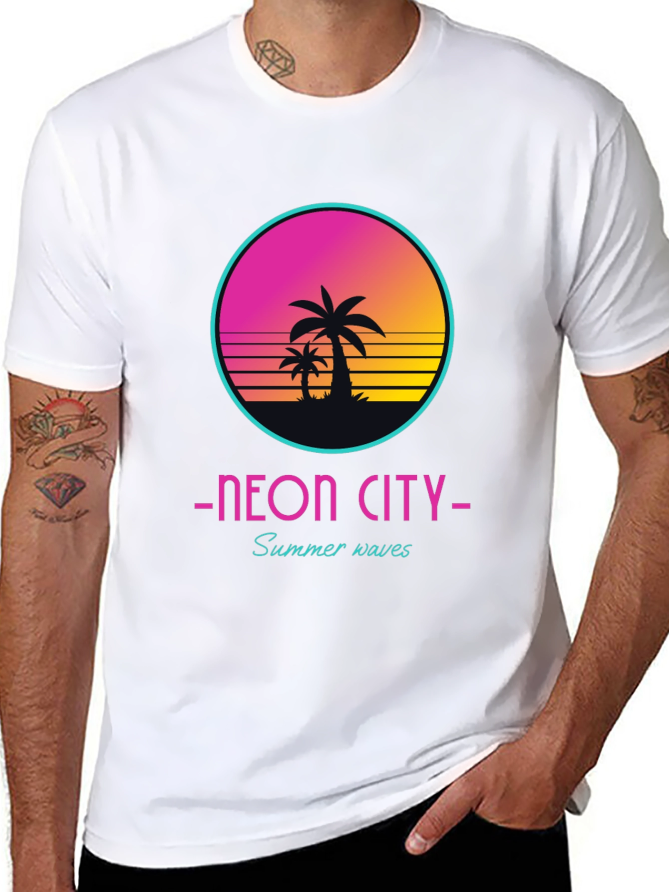 Neon City Summer Waves Graphic Tee