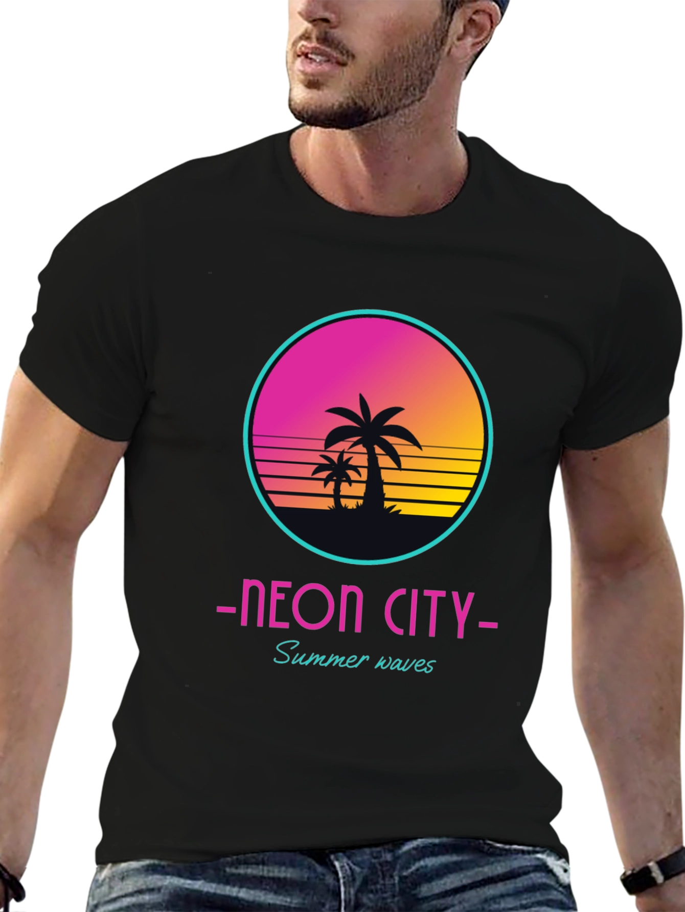 Neon City Summer Waves Graphic Tee