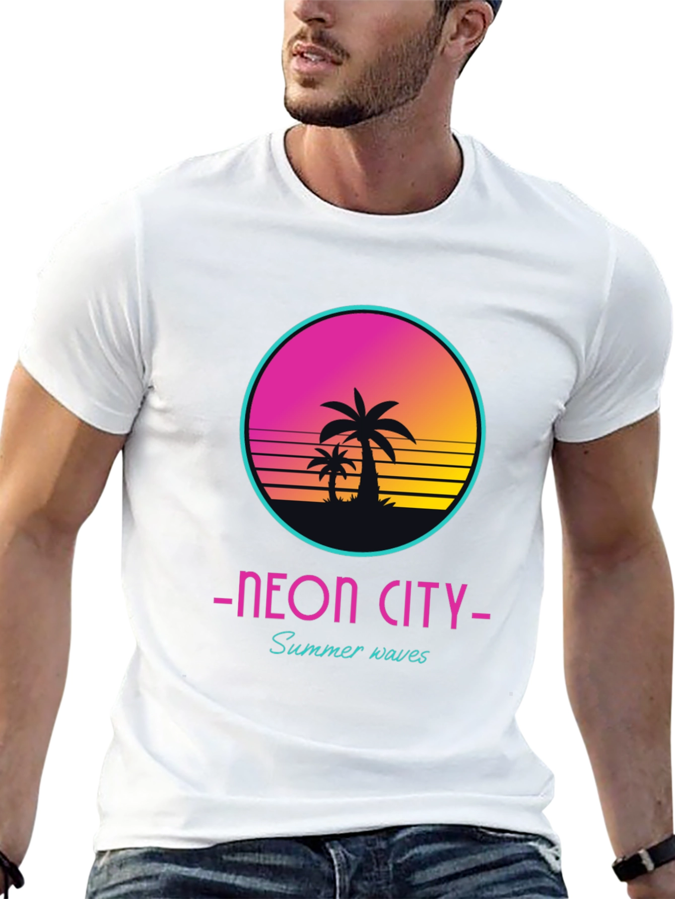 Neon City Summer Waves Graphic Tee