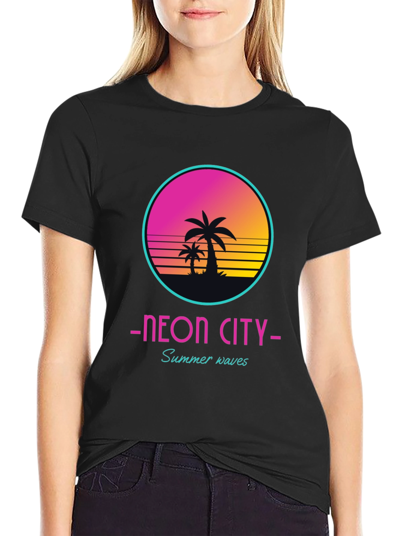 Neon City Summer Waves Graphic Tee