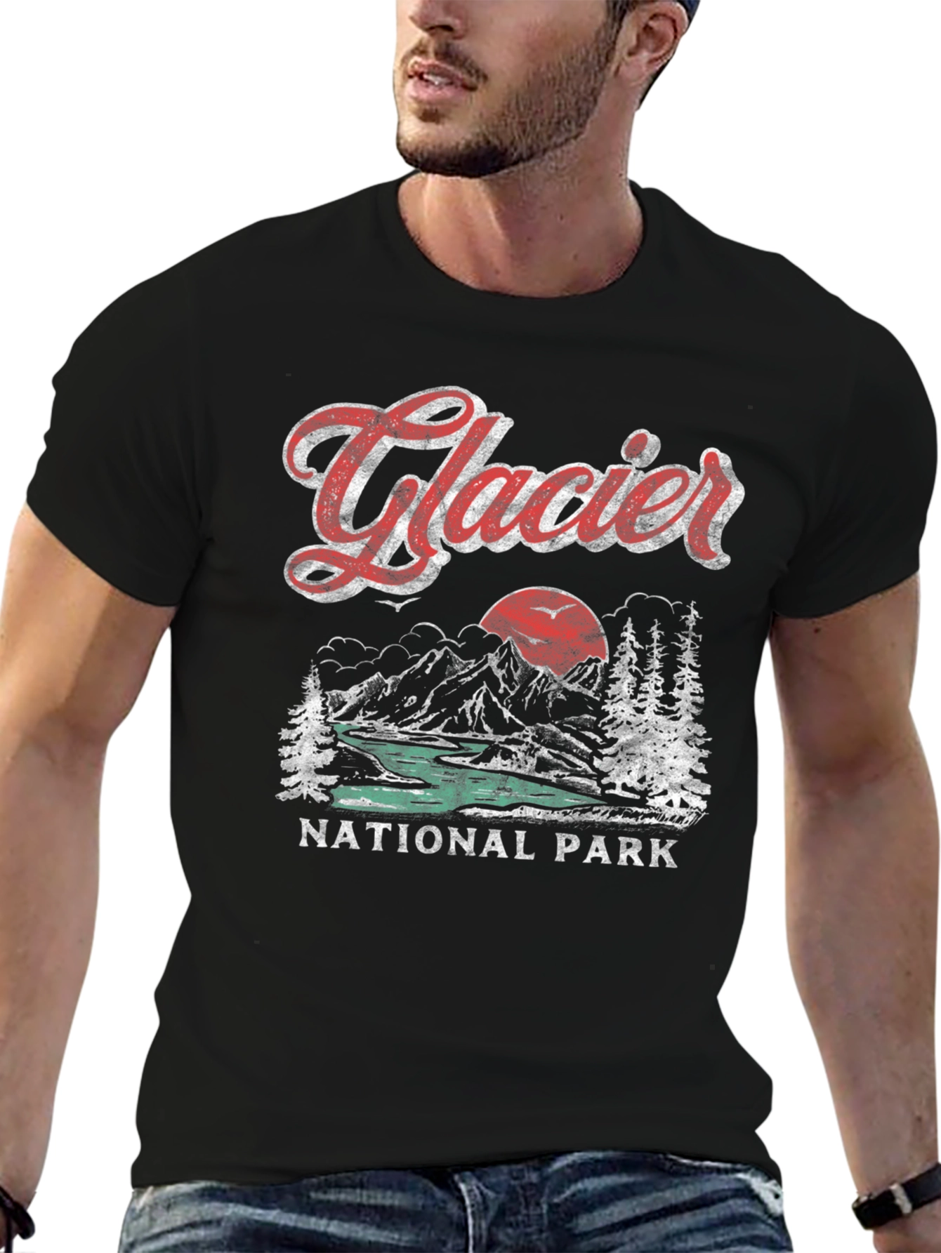 Glacier National Park Retro T-Shirt