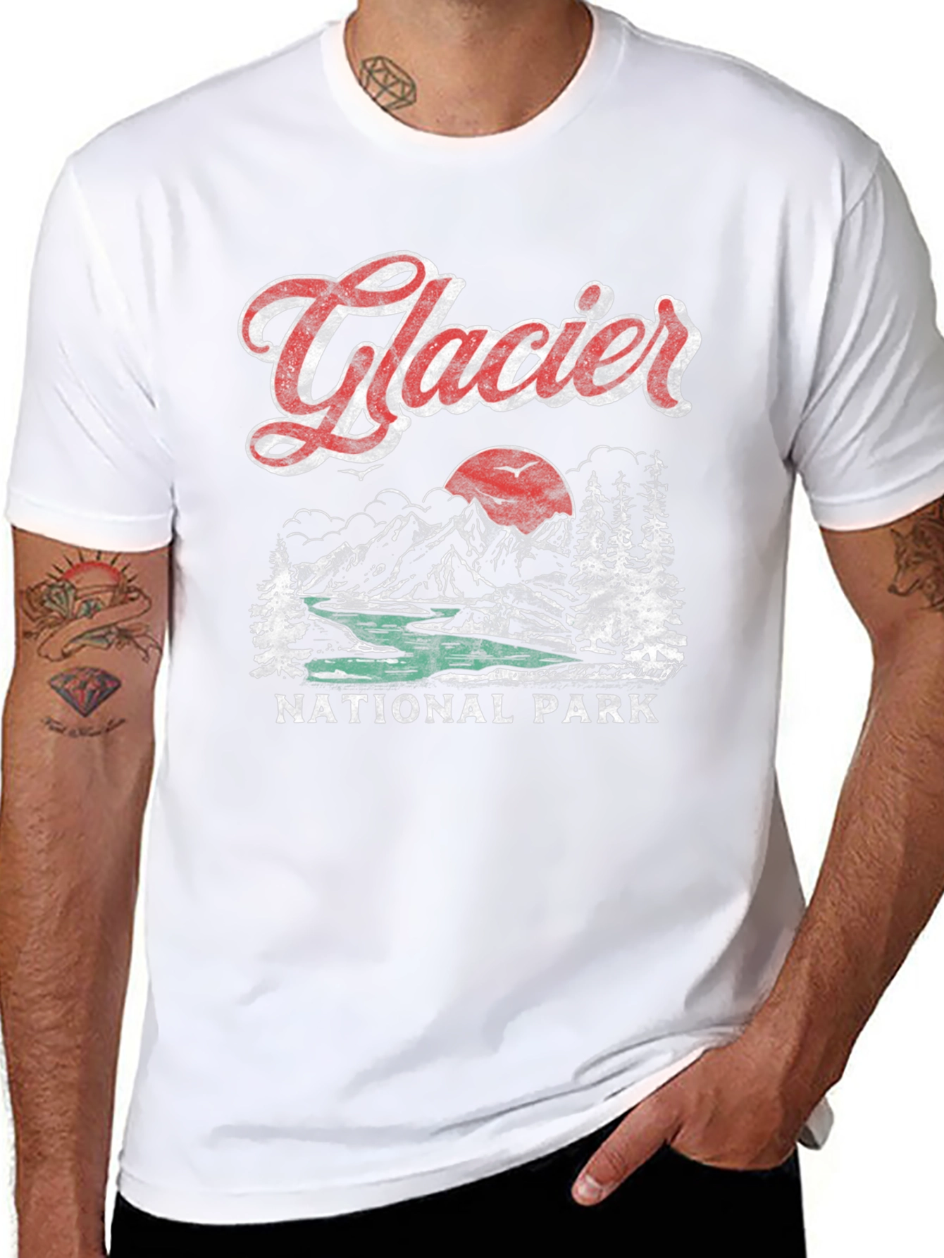 Glacier National Park Retro T-Shirt