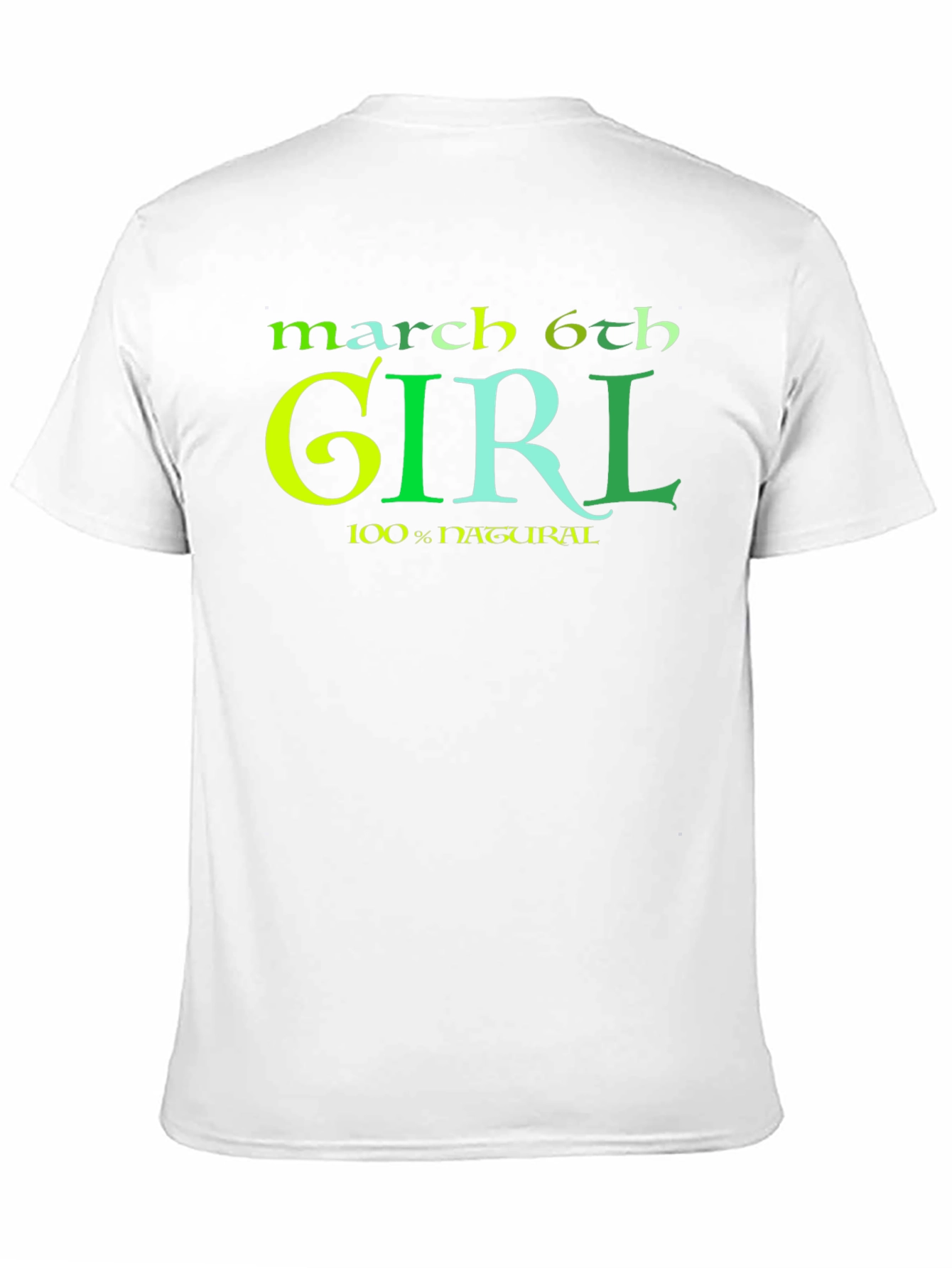 March 6th Girl Natural Black T-Shirt